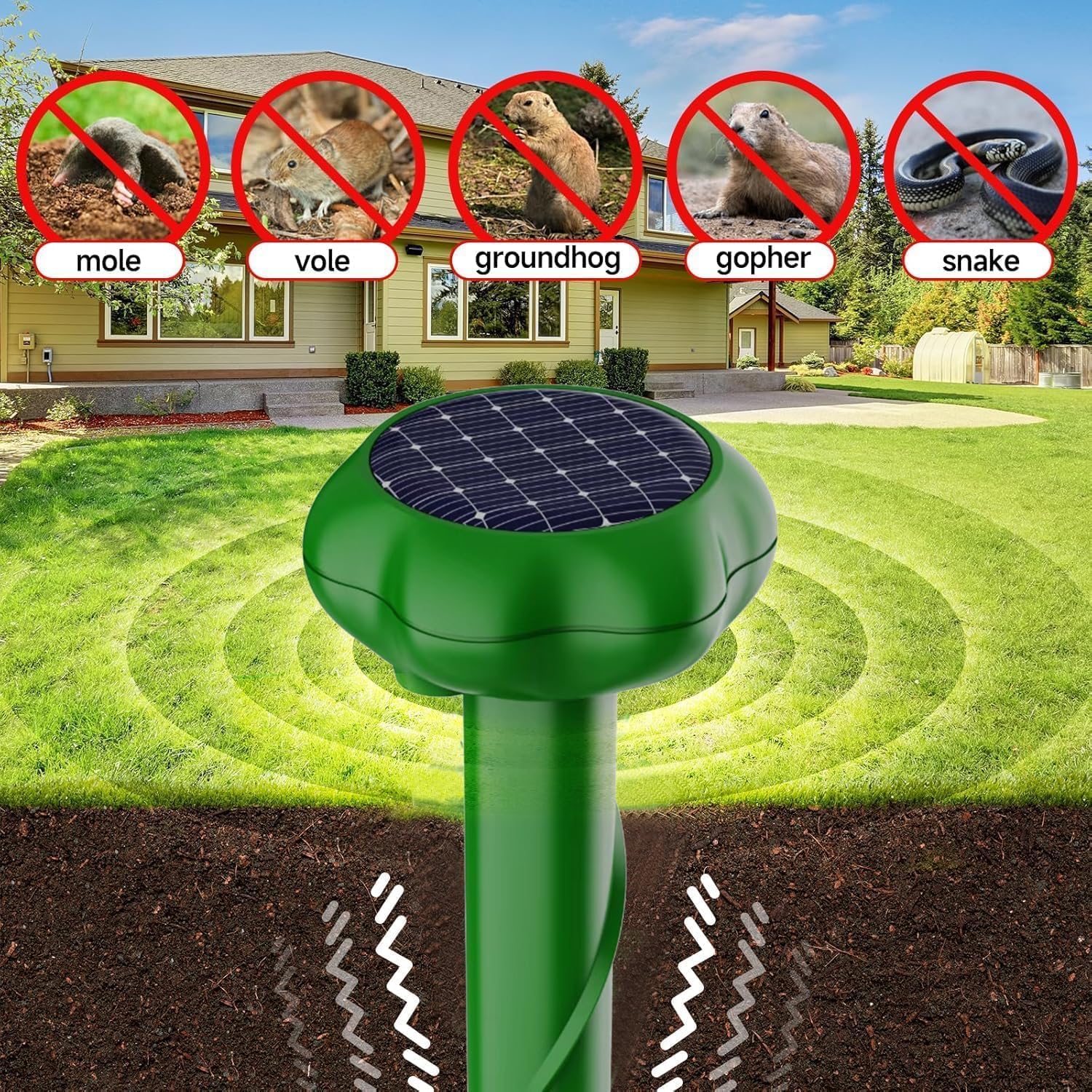 Detalle de YOUKK Scaccia Ultrasuoni Solare: Repellente IP66 per giardino e fattoria