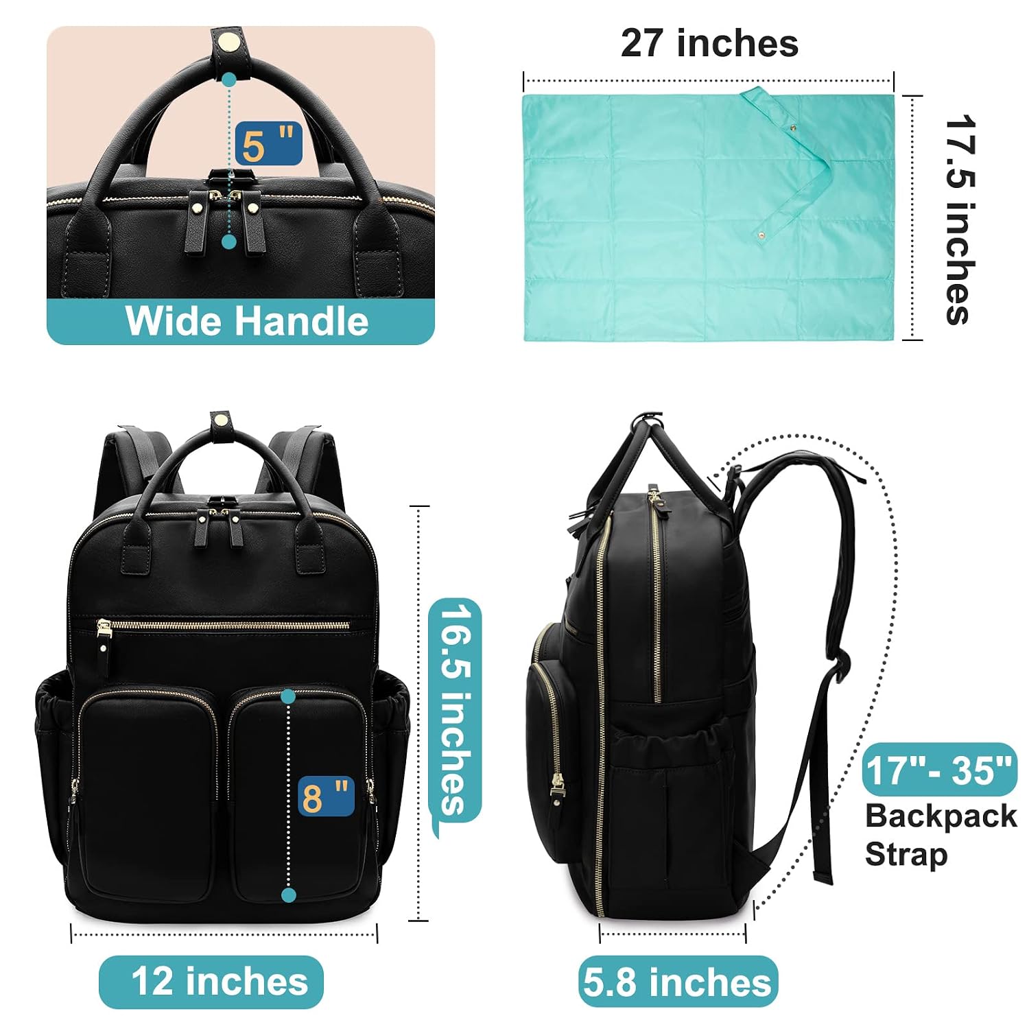 Detalle de MOMINSIDE Diaper Backpack with 18 Pockets