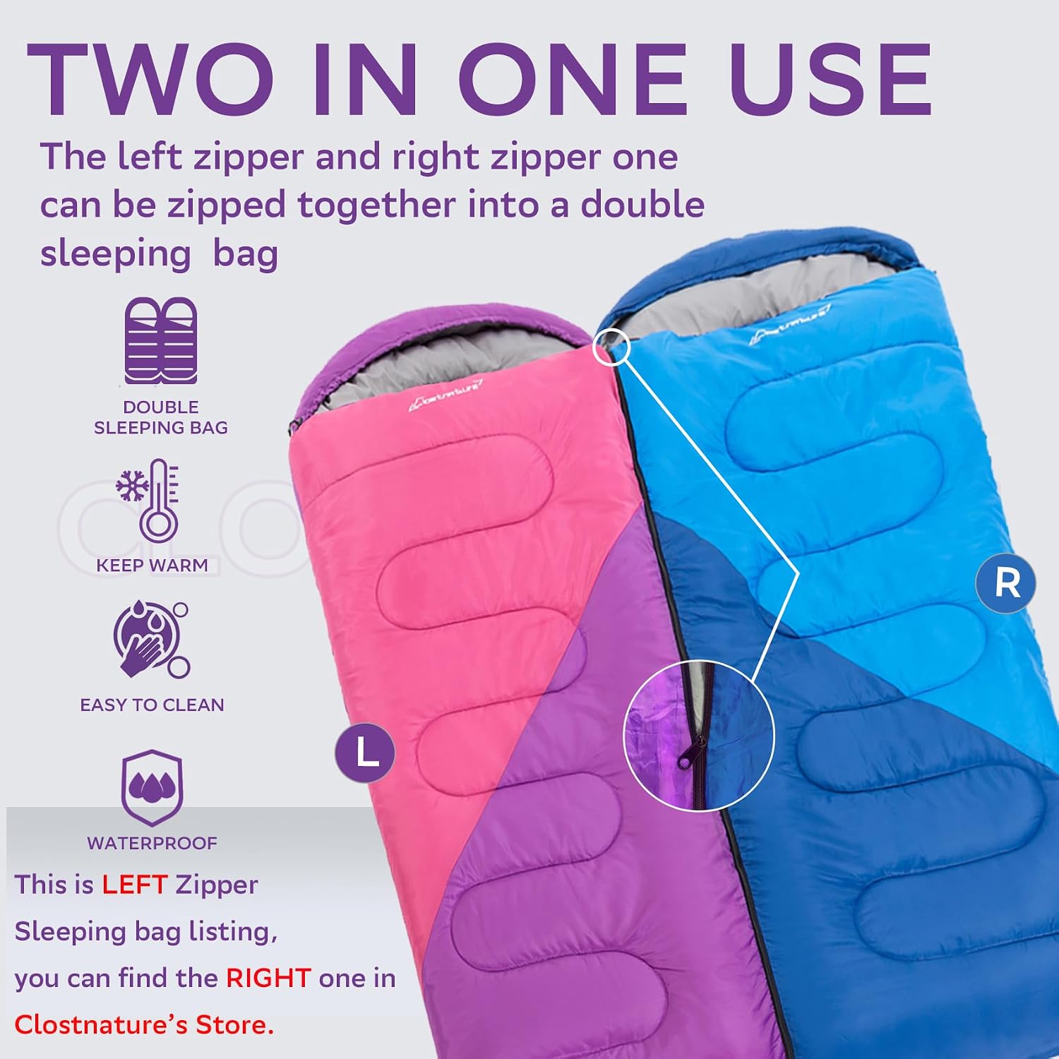 Thumbnail 5 de Clostnature Sleeping Bag 220x80cm, 1.3kg