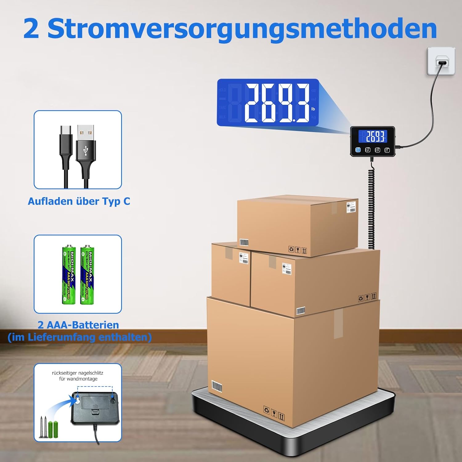 Thumbnail 5 de KUAIVO Paketwaage 200 kg Präzisionswaage ⚖️