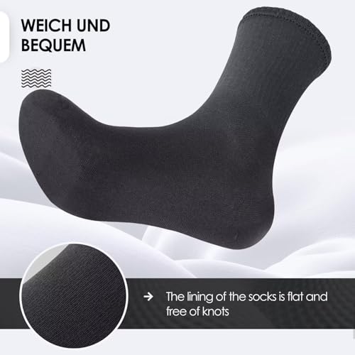 Detalle de TUUHAW Chaussettes de sport 39-42 en coton gris, éponge coussinée