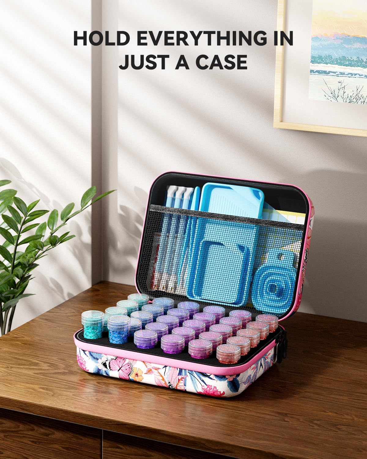 Detalle de ARTDOT 30 Slots Diamond Painting Storage Boxes – 71-Piece Accessories Kit (Pink)