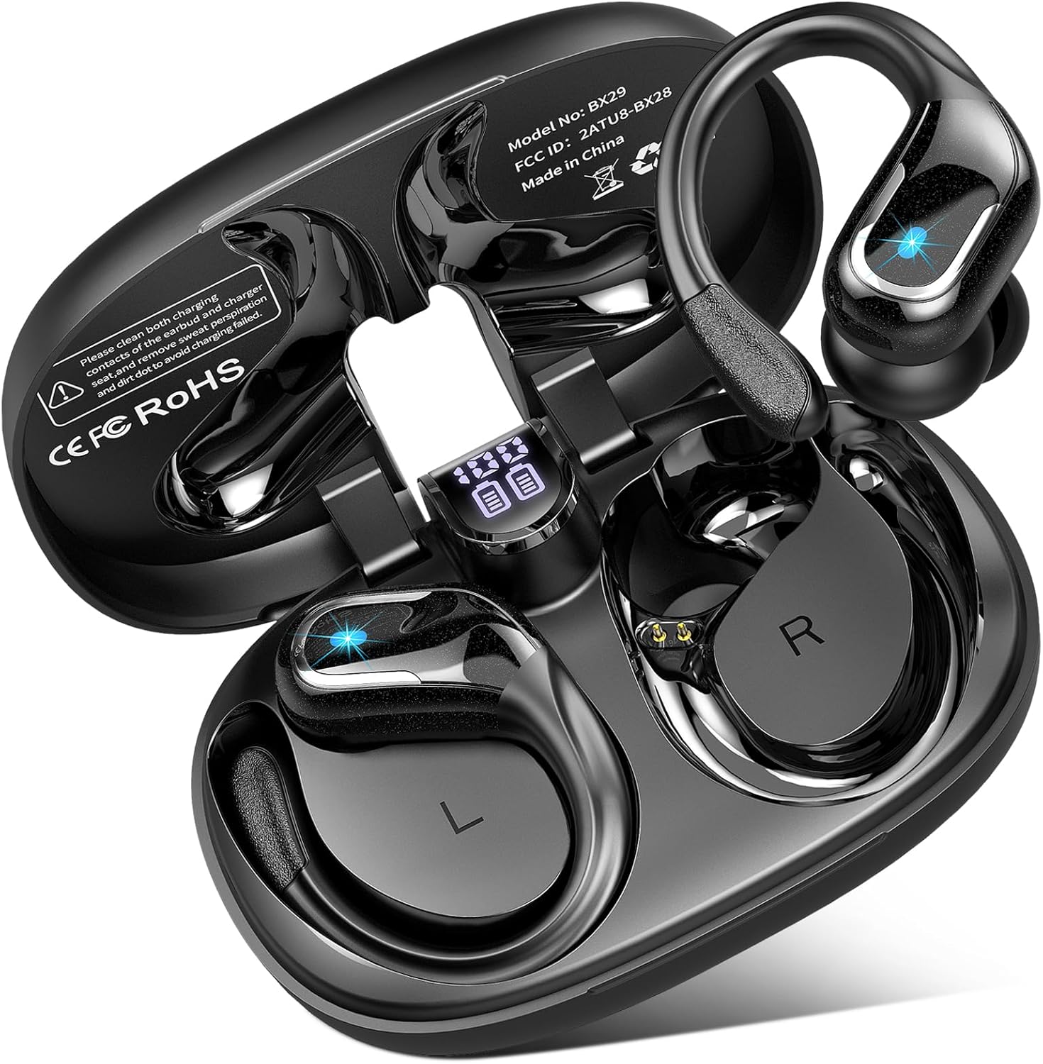 Detalle de Wireless Earbuds, 2026 Bluetooth 5.4 Sport Headphones with 75H Playback and IPX8 Waterproofing