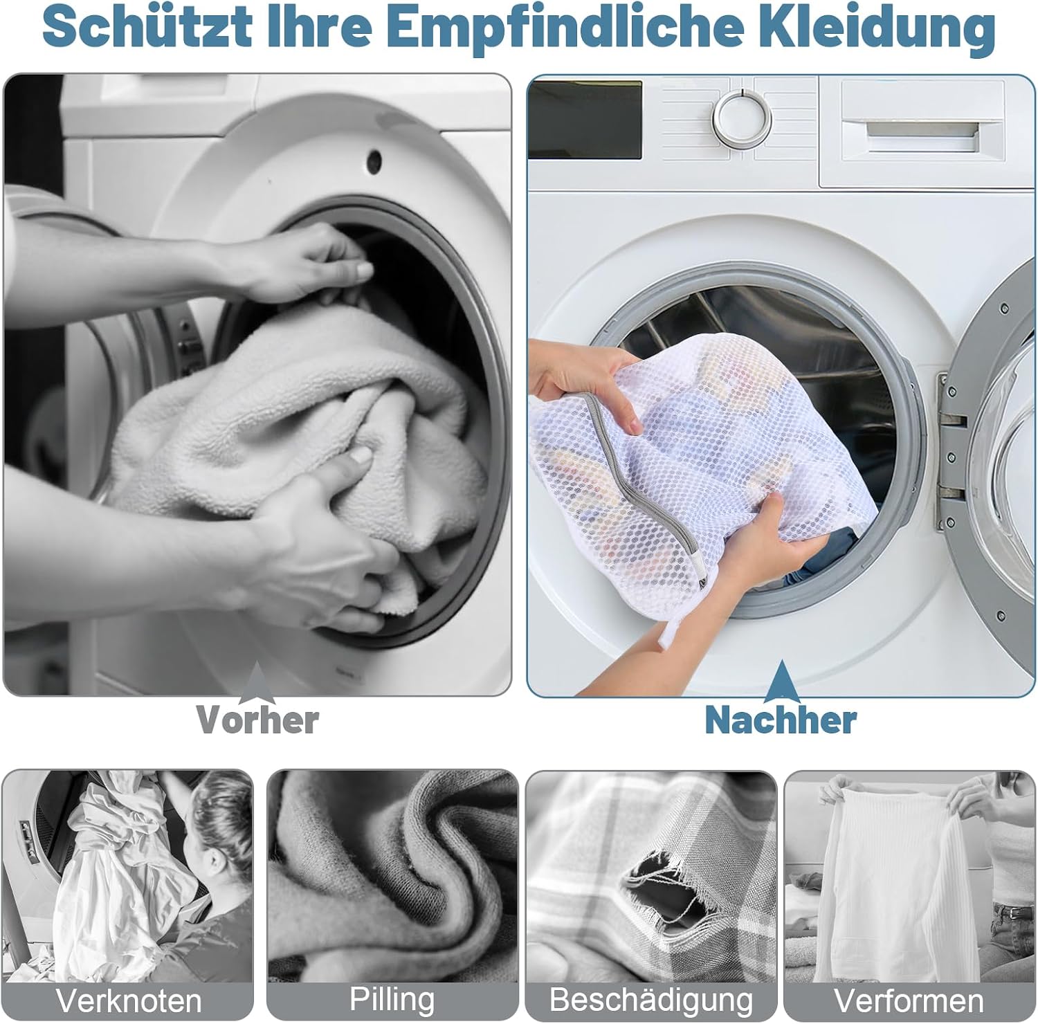 Thumbnail 4 de Dntorx Wäschesäcke mit Wabenstruktur 6er Set