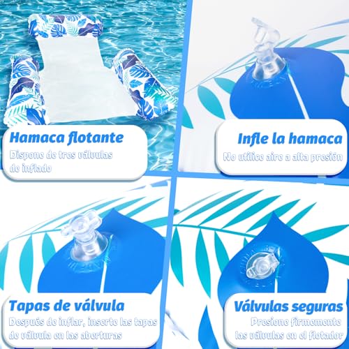 Thumbnail 3 de Alintor Colchoneta Piscina 4 en 1 (2 piezas): hamacas inflables, flotadores y silla deportiva para verano