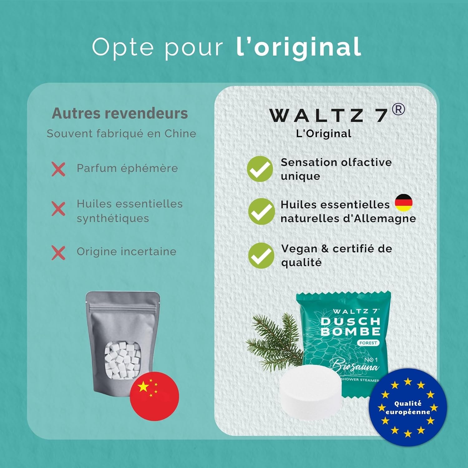 Thumbnail 6 de WALTZ 7 Set de bombes de douche Épicéa – coffret 32 sachets, aromathérapie pour douche