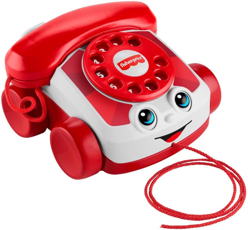 Detalle de Fisher-Price Red Chatter Telephone (Mattel 80th Anniversary Edition) pull-along activity toy, JGG97