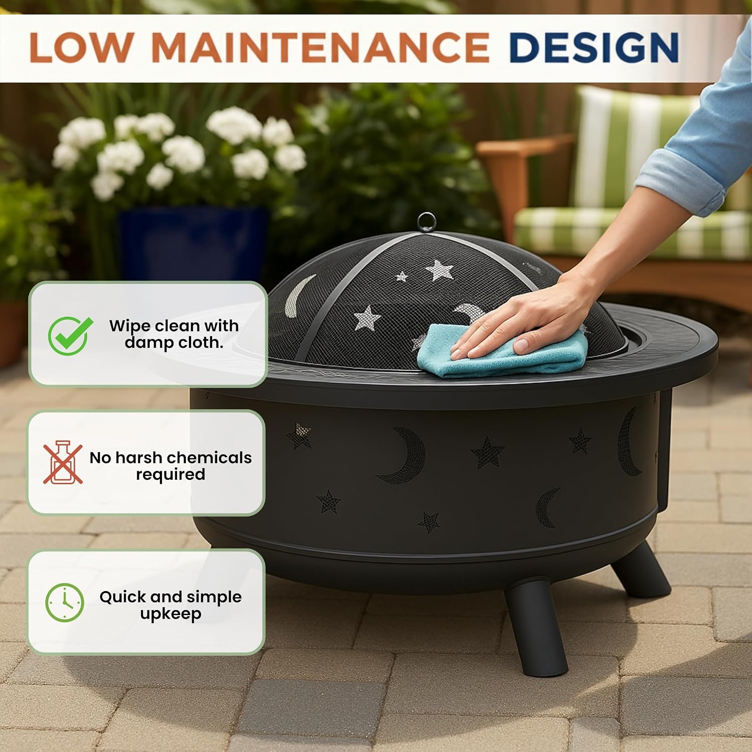 Thumbnail 5 de Pure Garden Outdoor Fire Pit, 32-Inch