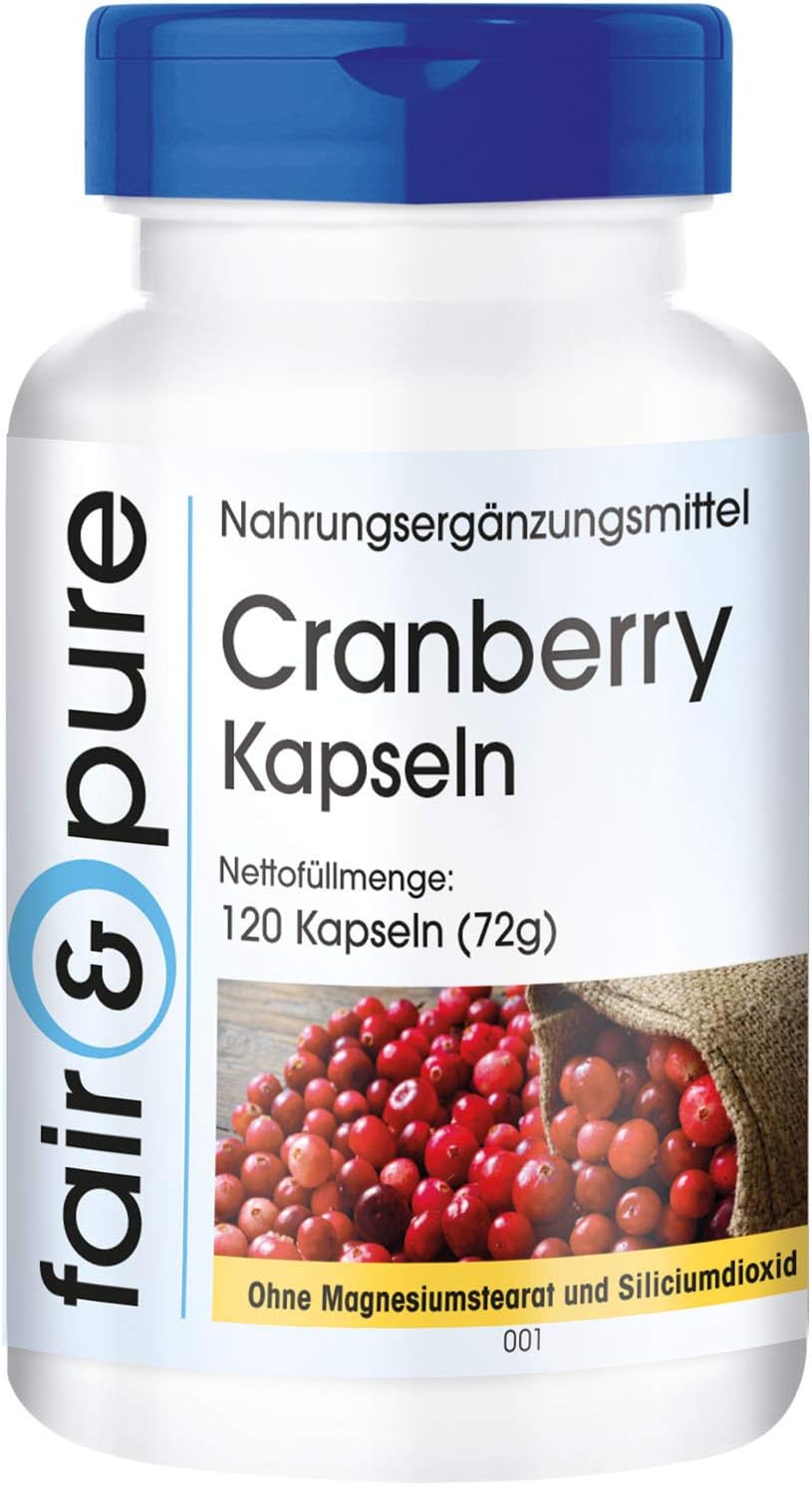 Detalle de Fair & Pure Cranberry Extrakt 1200 mg pro Tagesdosis — 120 Kapseln, vegan, hergestellt in Deutschland
