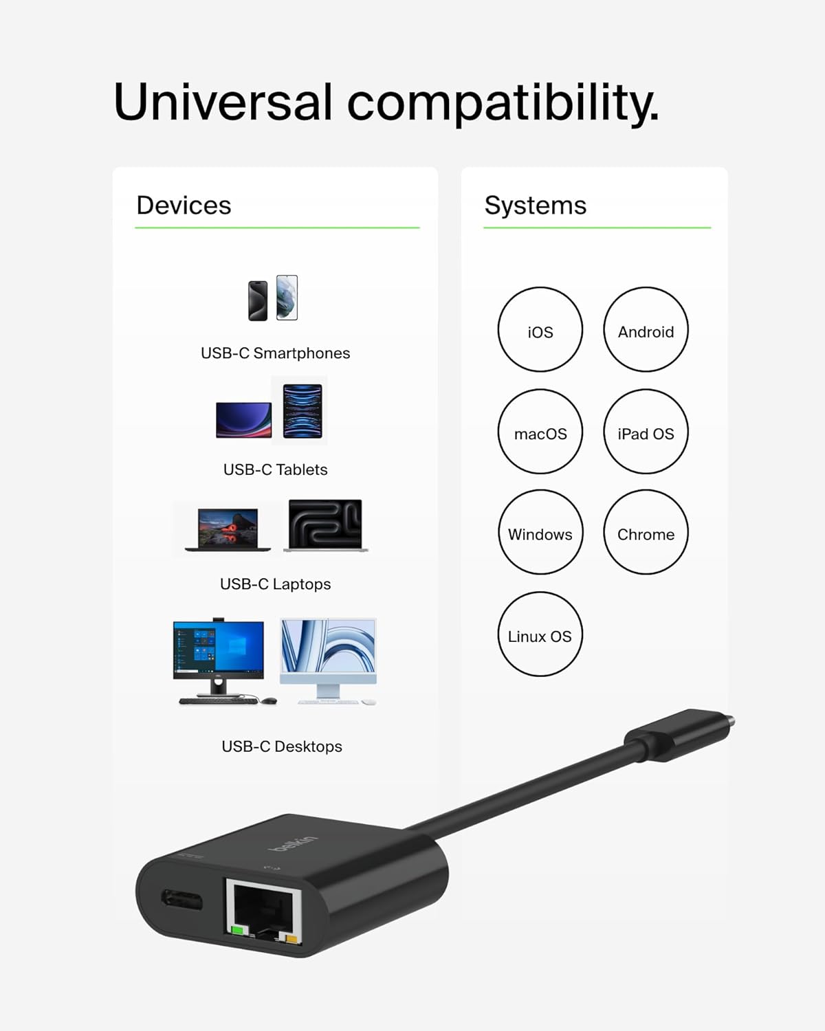 Thumbnail 4 de Belkin Connect USB-C to Ethernet Adapter 100W