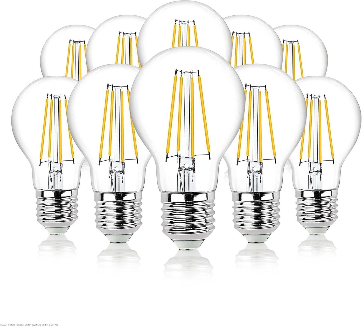 Detalle de Hellum 2060104 żarówka LED E27 A60, 470 lm, 2700 K, przezroczyste szkło