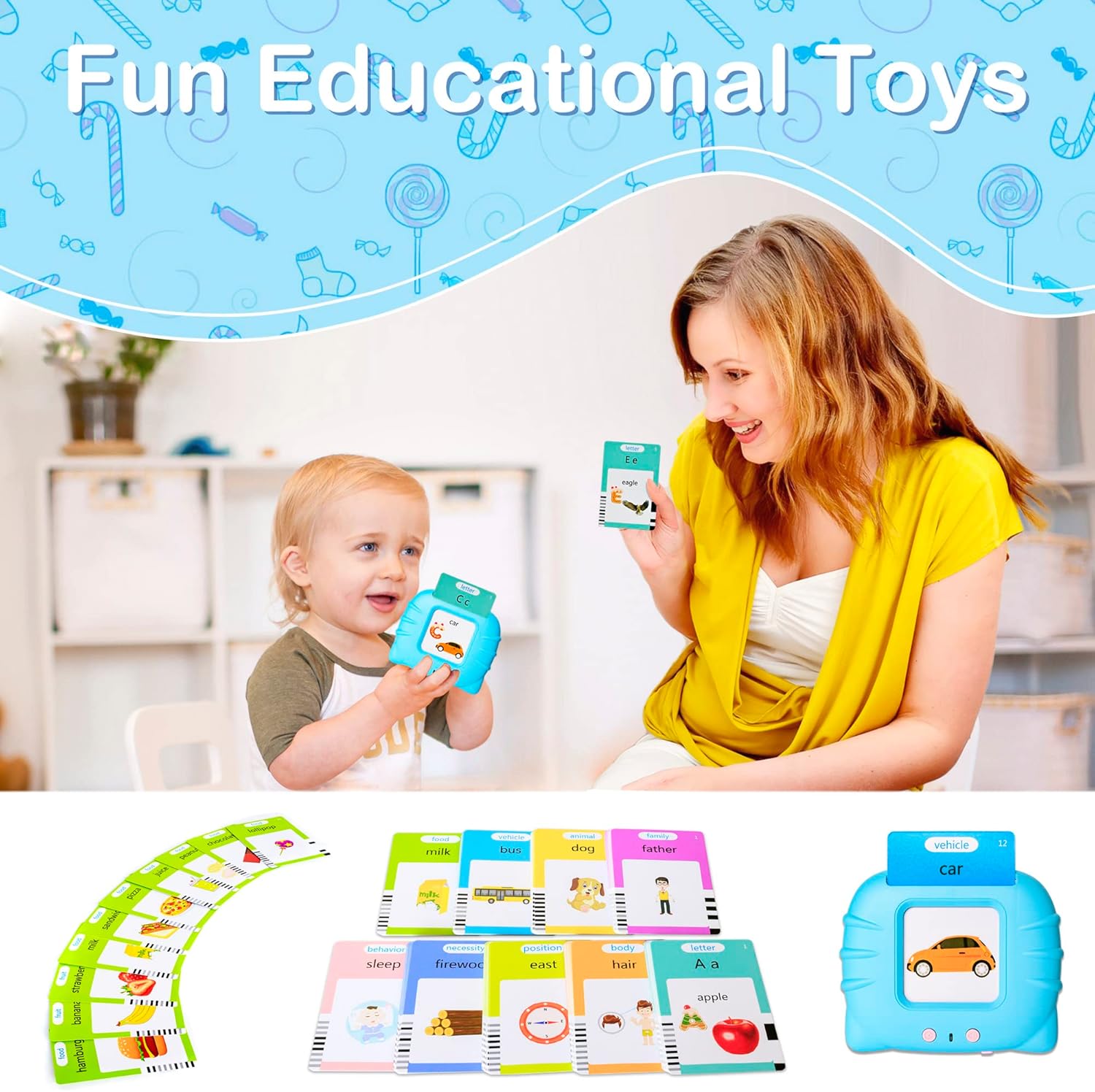 Detalle 1 de Talking Flash Cards reading machine 255 words