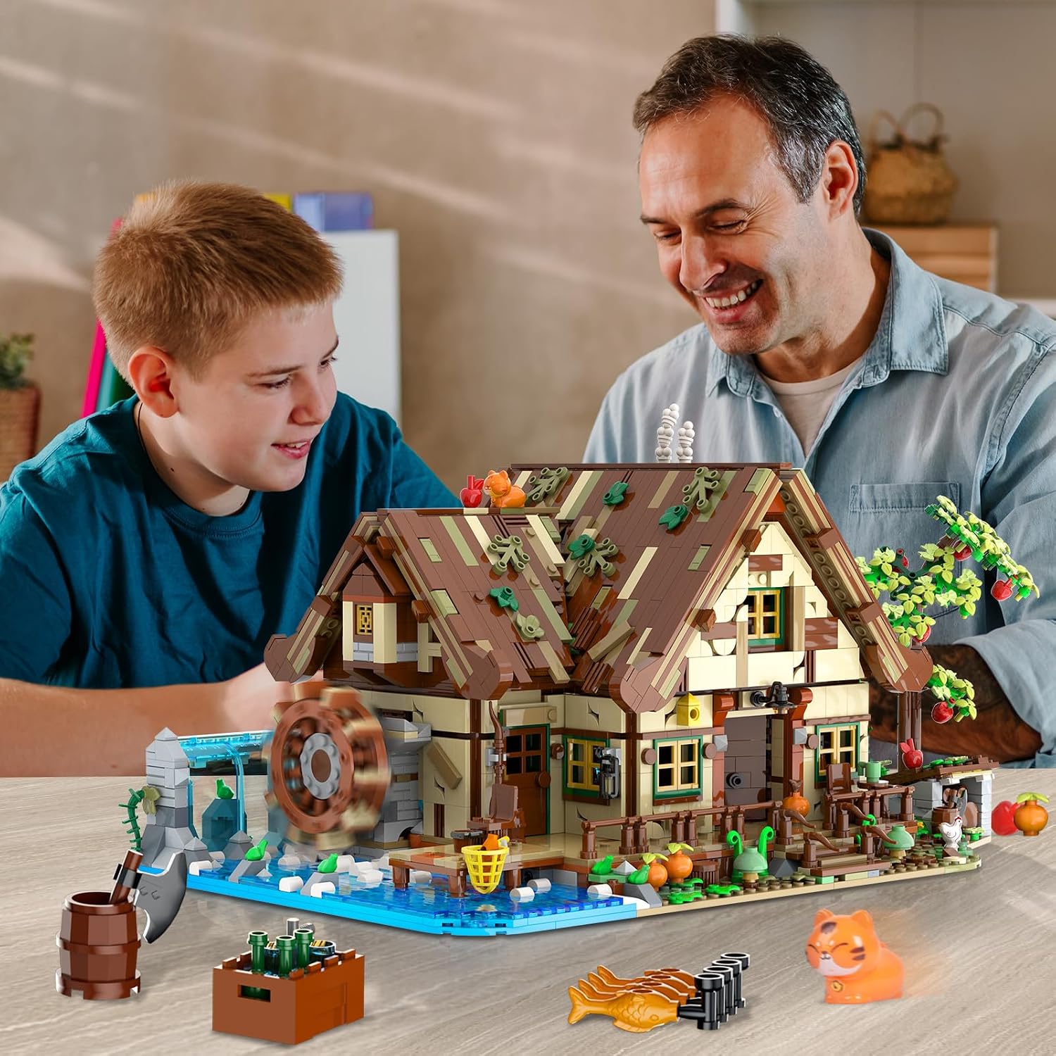 Detalle 2 de INSOON Wood Cabin Building Set with Light