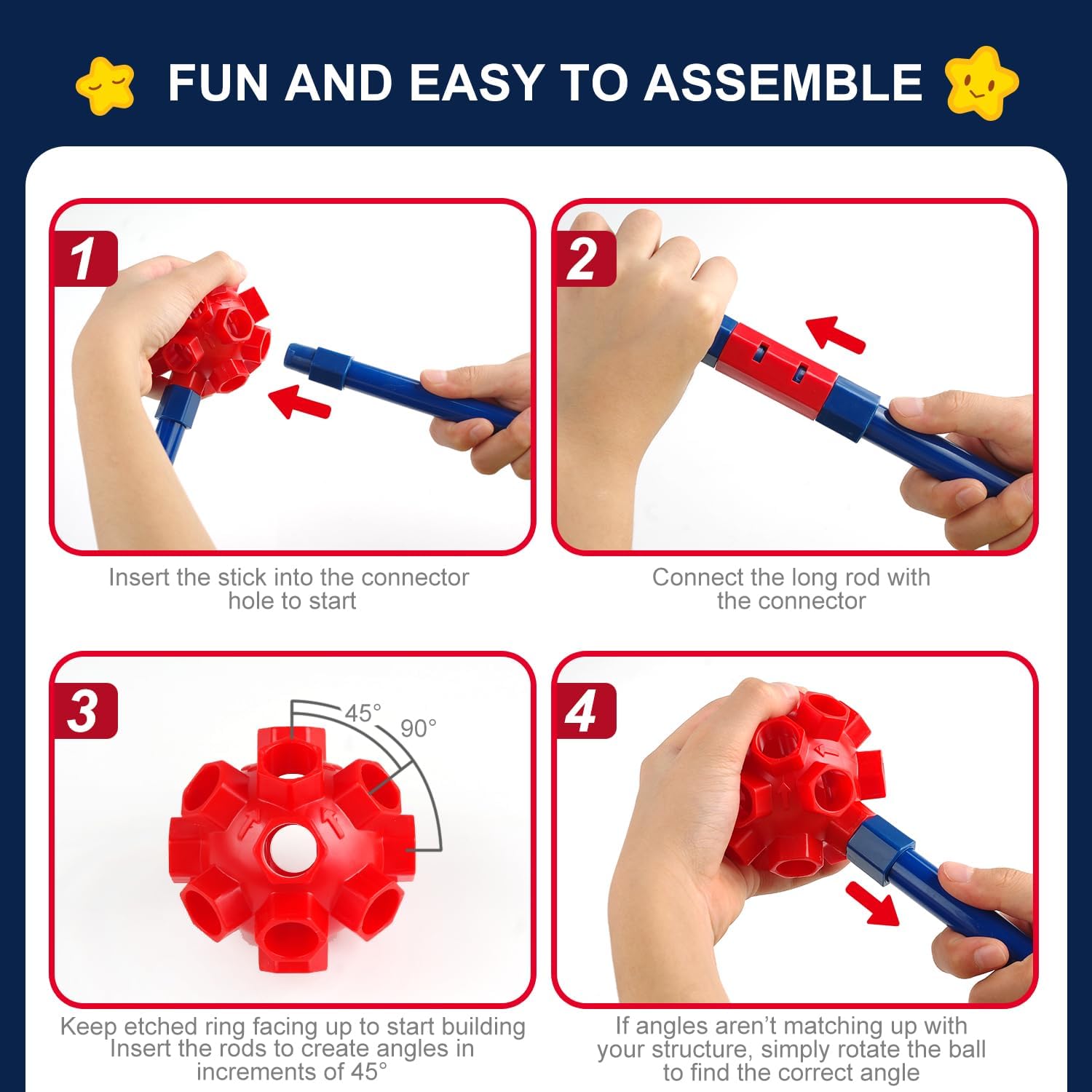Thumbnail 5 de OleFun 180 Pack Fort Building Kits for Kids (Ages 4–8): Creative STEM Play for Castles, Tunnels, and Tents