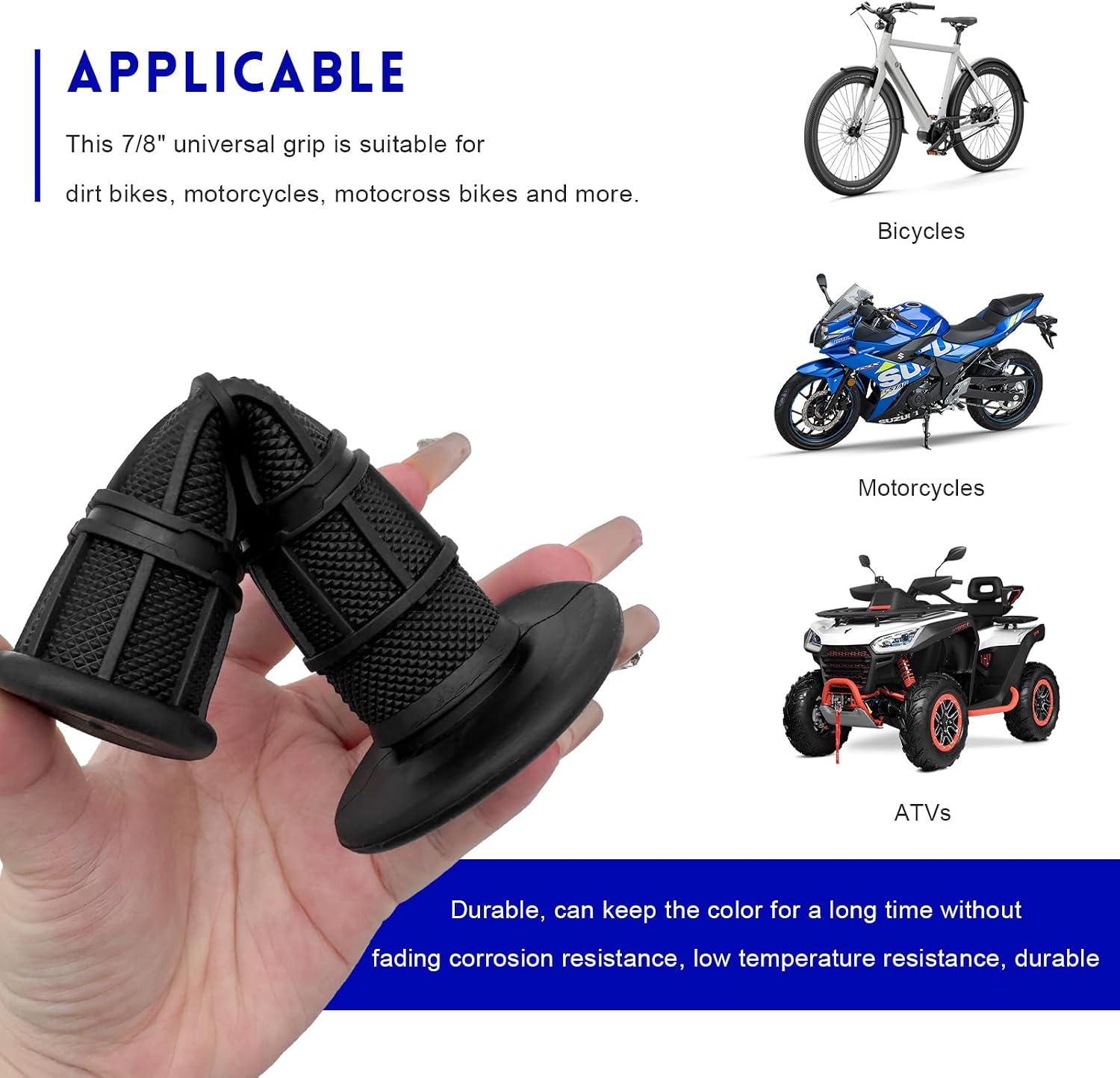 Thumbnail 3 de LSKASELUE Motorcycle Grips, 7/8-inch