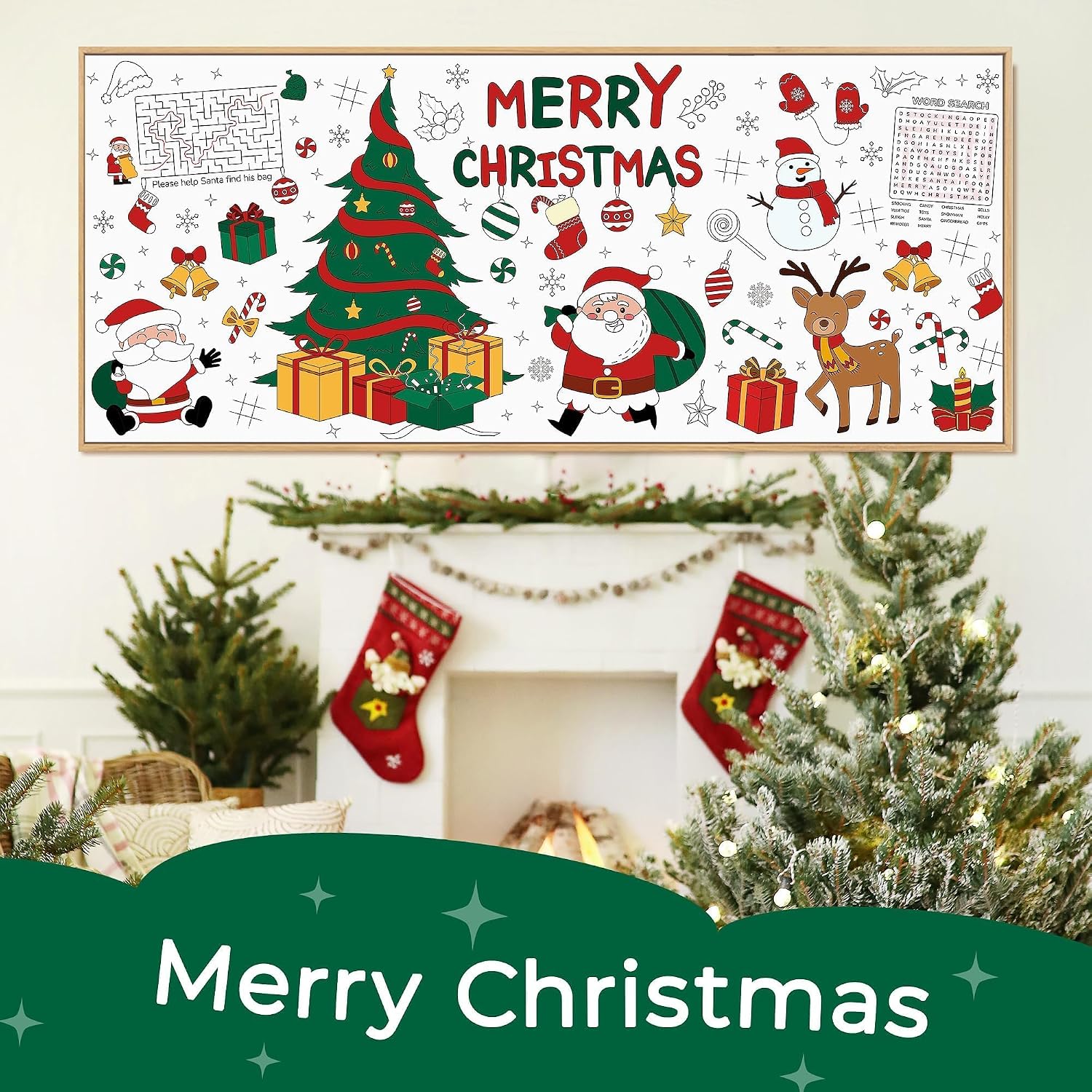 Thumbnail 6 de Childom Christmas Coloring Tablecloth, 30 x 72 Inch