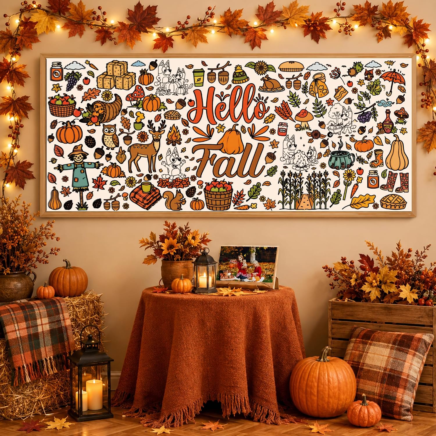 Detalle 2 de BashyGo Fall Coloring Poster/Tablecloth