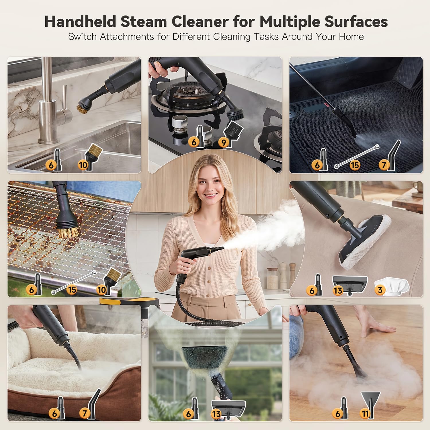 Thumbnail 5 de Gautye Steam Cleaner with 1.69-Quart Tank