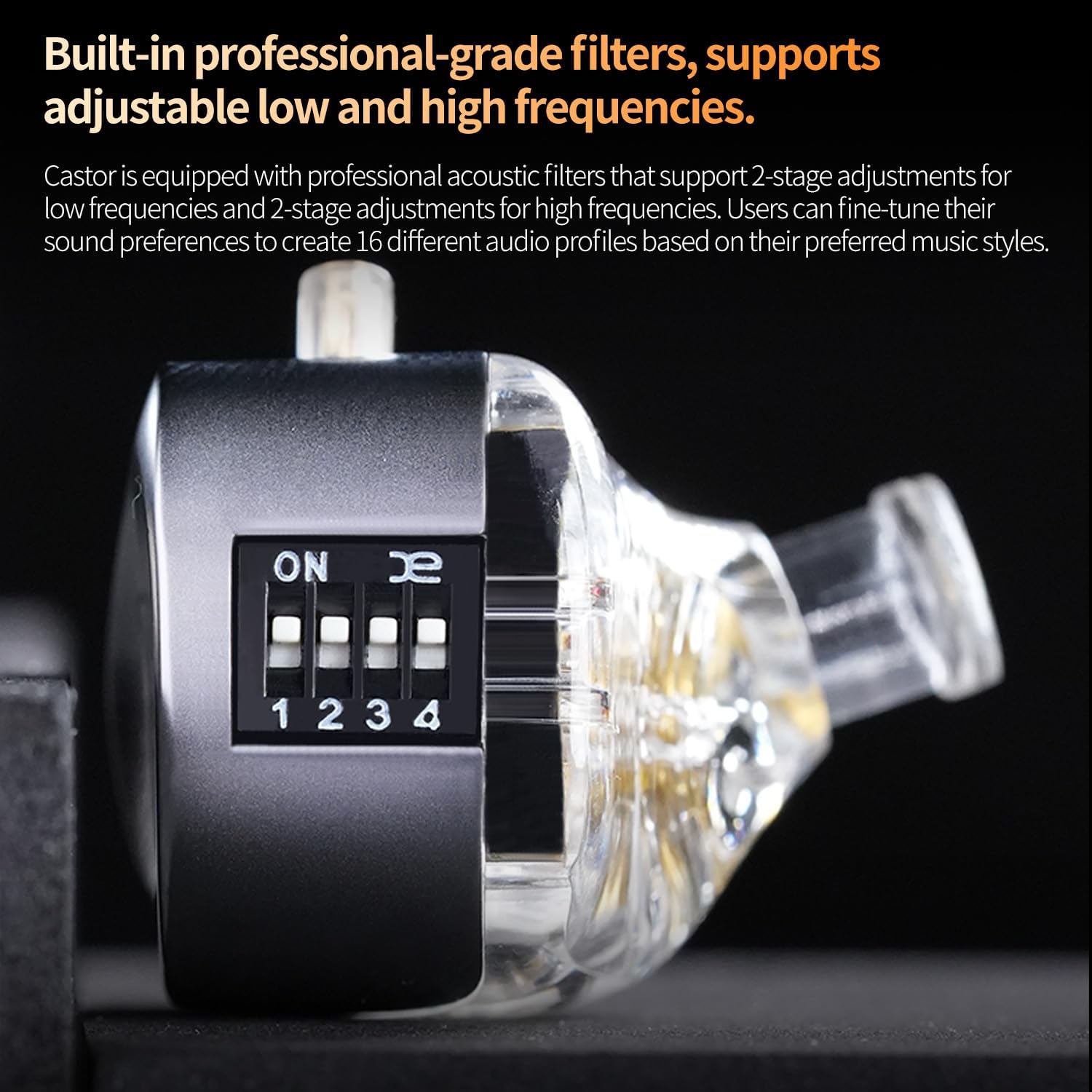 Detalle de keephifi KZ Castor in Ear Monitor: 2DD con Harman Target e driver doppiati per bassi potenti