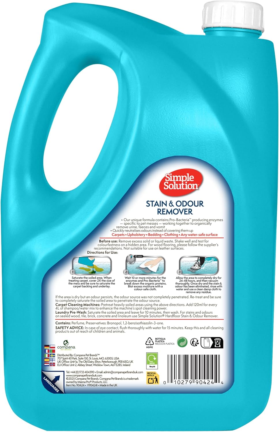Detalle de Simple Solution 90424-2p Elimina macchie 4 L