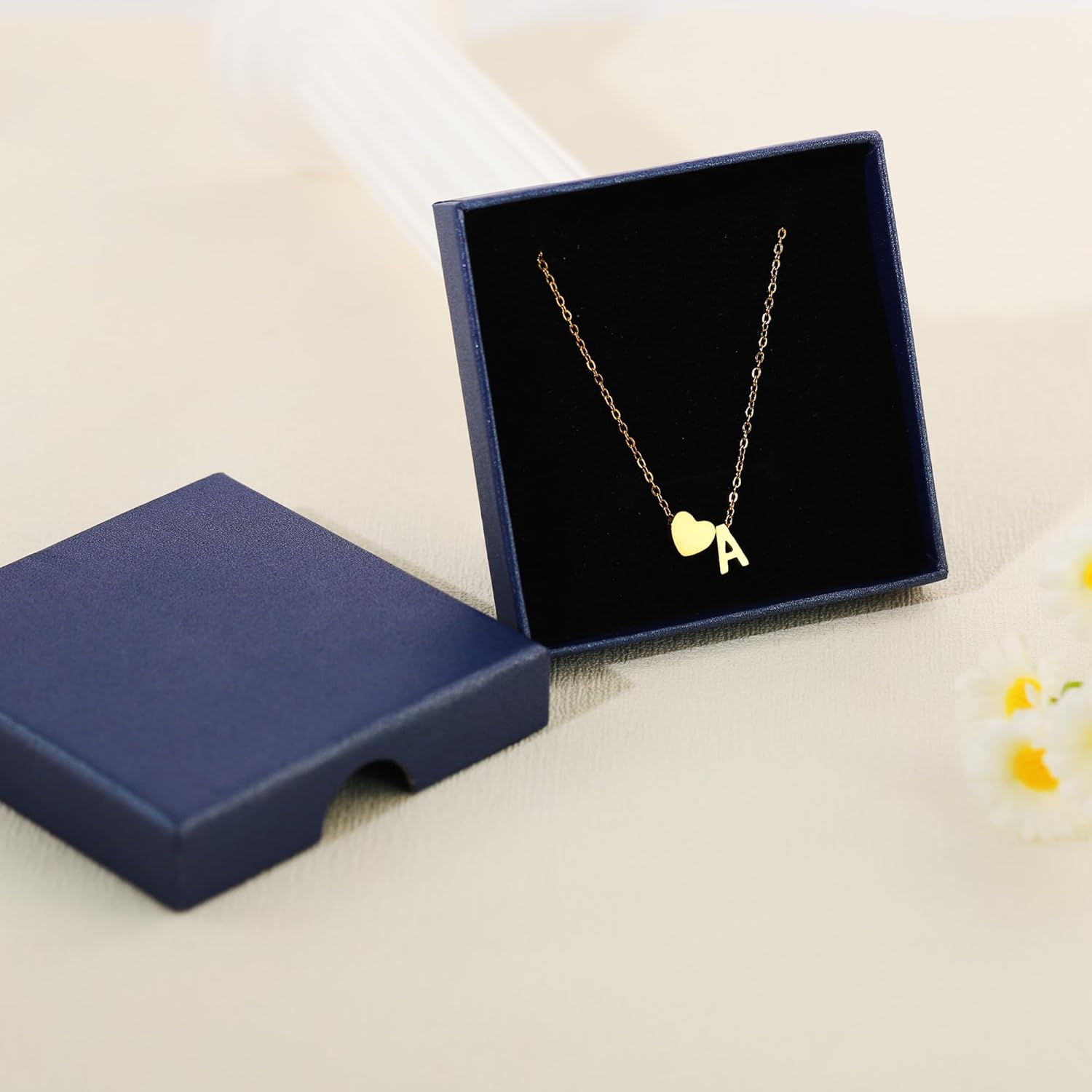 Thumbnail 6 de RMMD Kette Gold Silber Damen – 18K Geprüft Vergoldete Herzinitialkette mit Buchstaben (K) | Geschenkidee für Damen
