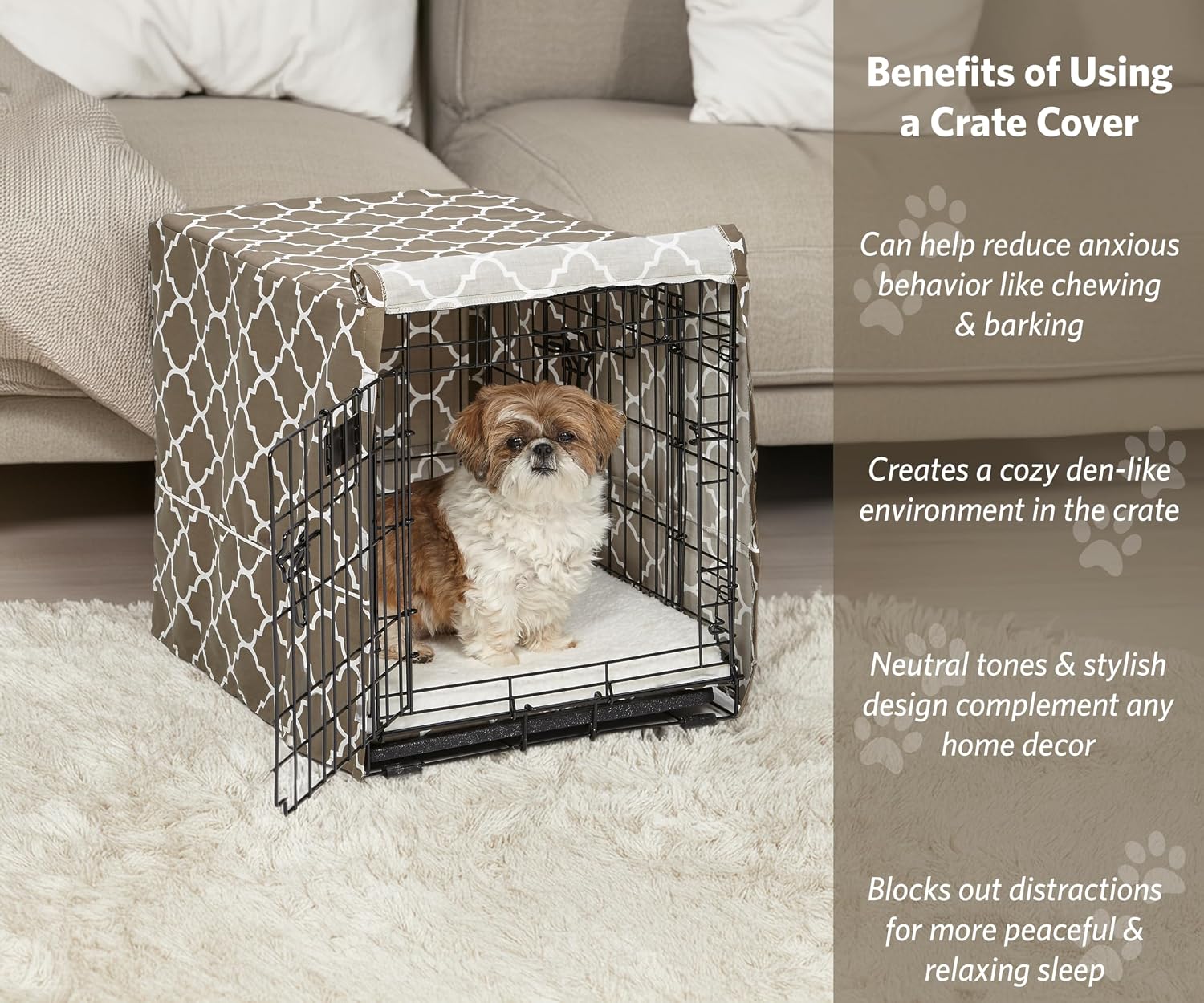 Detalle 2 de CVR24T-BR Hundebox-Abdeckung von MidWest/New World – Privatsphäre, Schutz und Gemütlichkeit für 61 cm Boxen