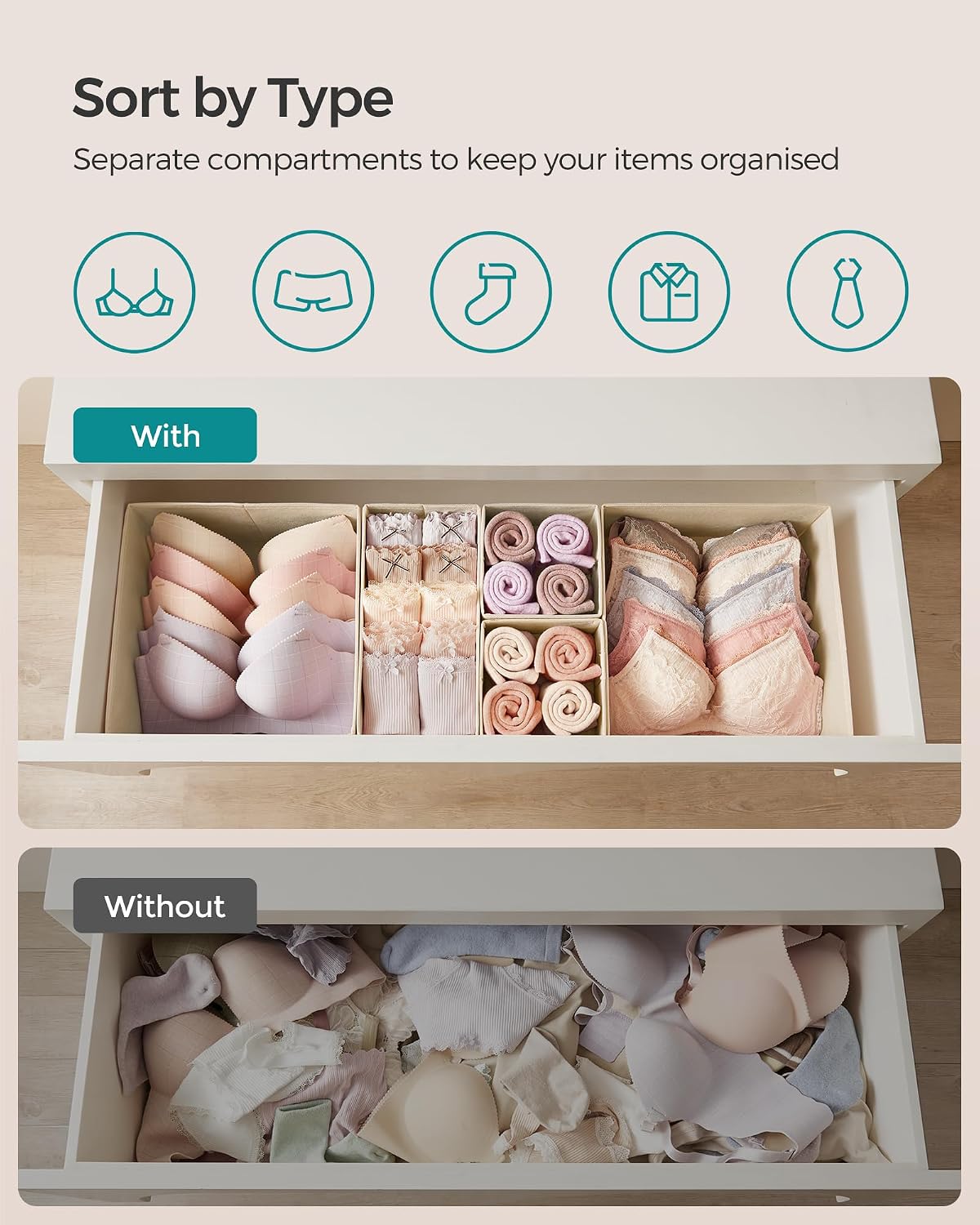 Thumbnail 2 de SONGMICS Drawer Organisers RDZ006Y01