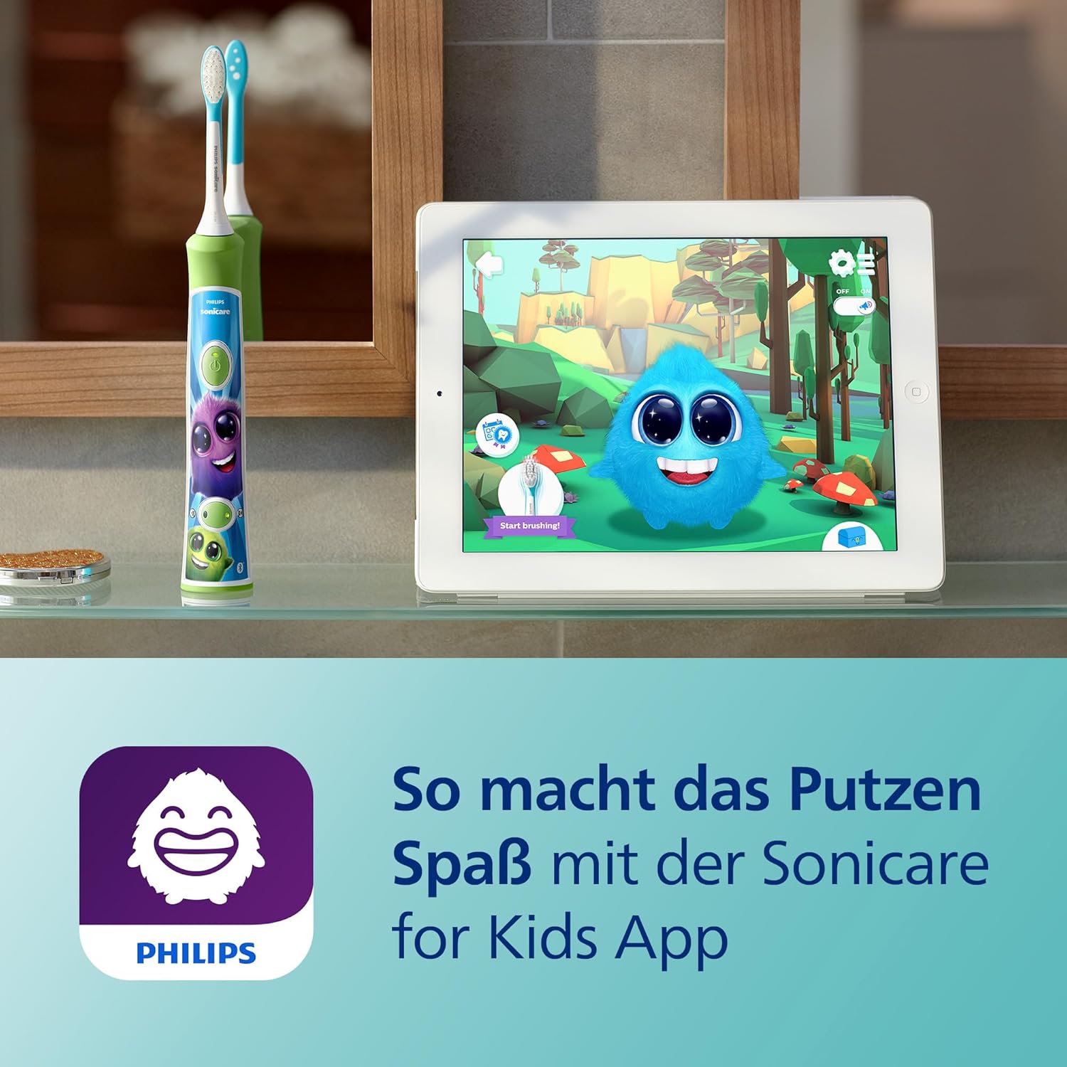 Thumbnail 3 de Philips Sonicare For Kids HX6352/11 elektrische Schallzahnbürste