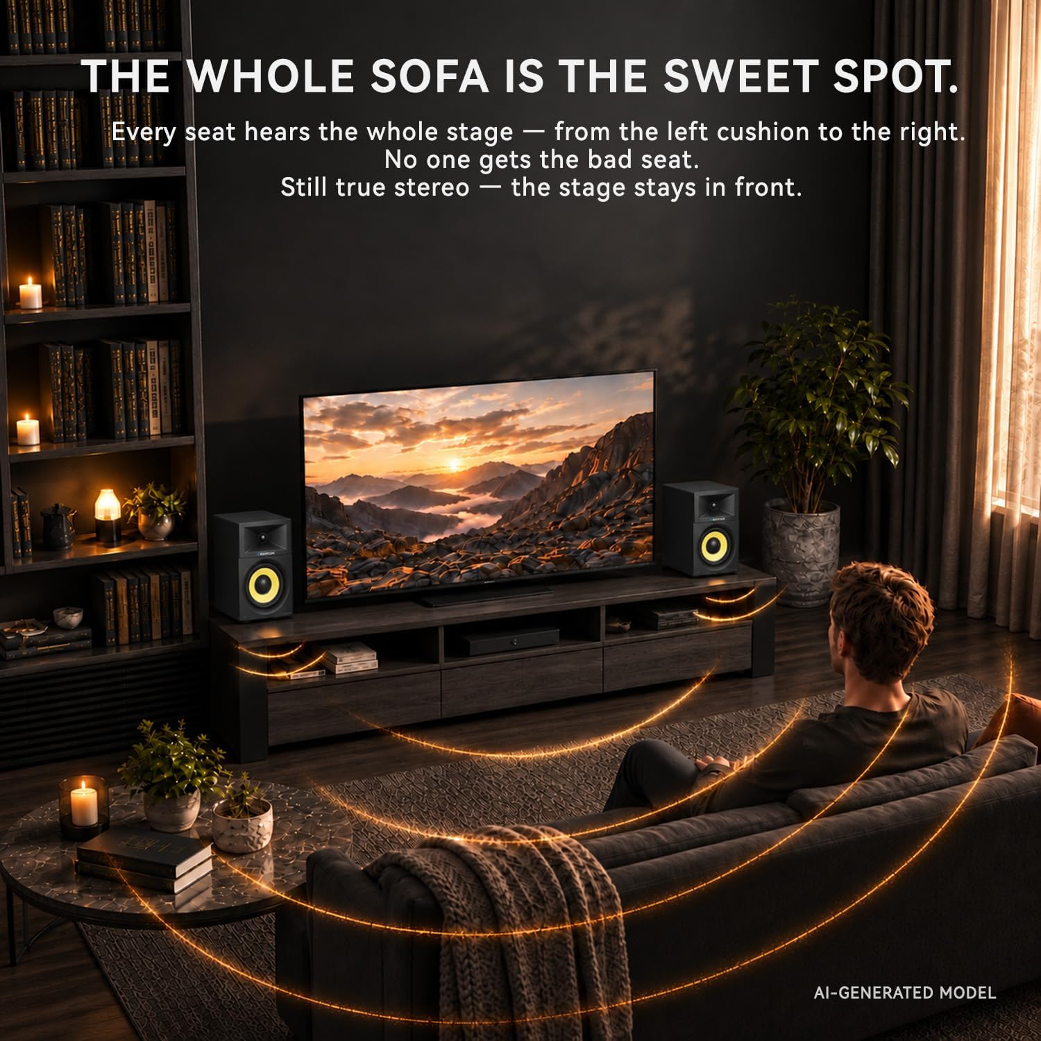 Thumbnail 3 de Sanyun SW205 Powered Bookshelf Speakers, Bluetooth 5.4, Optical and AUX