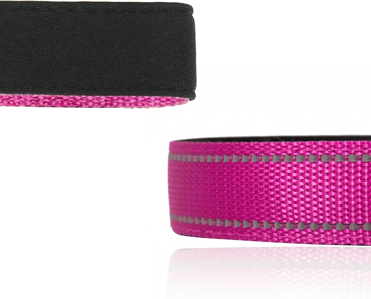 Detalle de PawView Halsband Hund Verstellbar – Weich gepolstertes Neopren-Nylon Halsband mit QR-Code-Hundemarke (S: 2 cm breit, 30–40 cm) Magenta