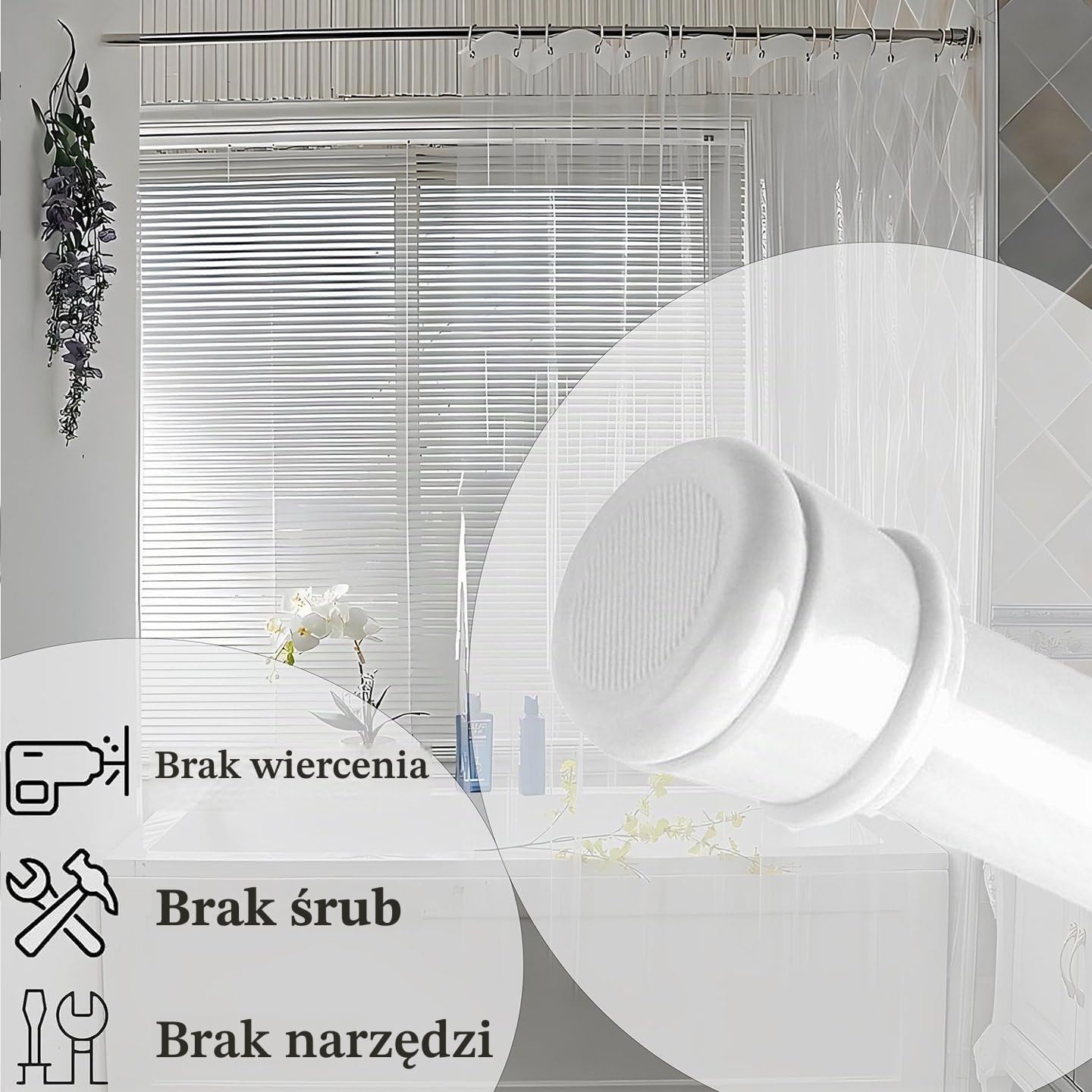 Detalle 2 de Rod&Trikin NO4-8088-10 – czarny drążek rozporowy 83–145 cm bez wiercenia