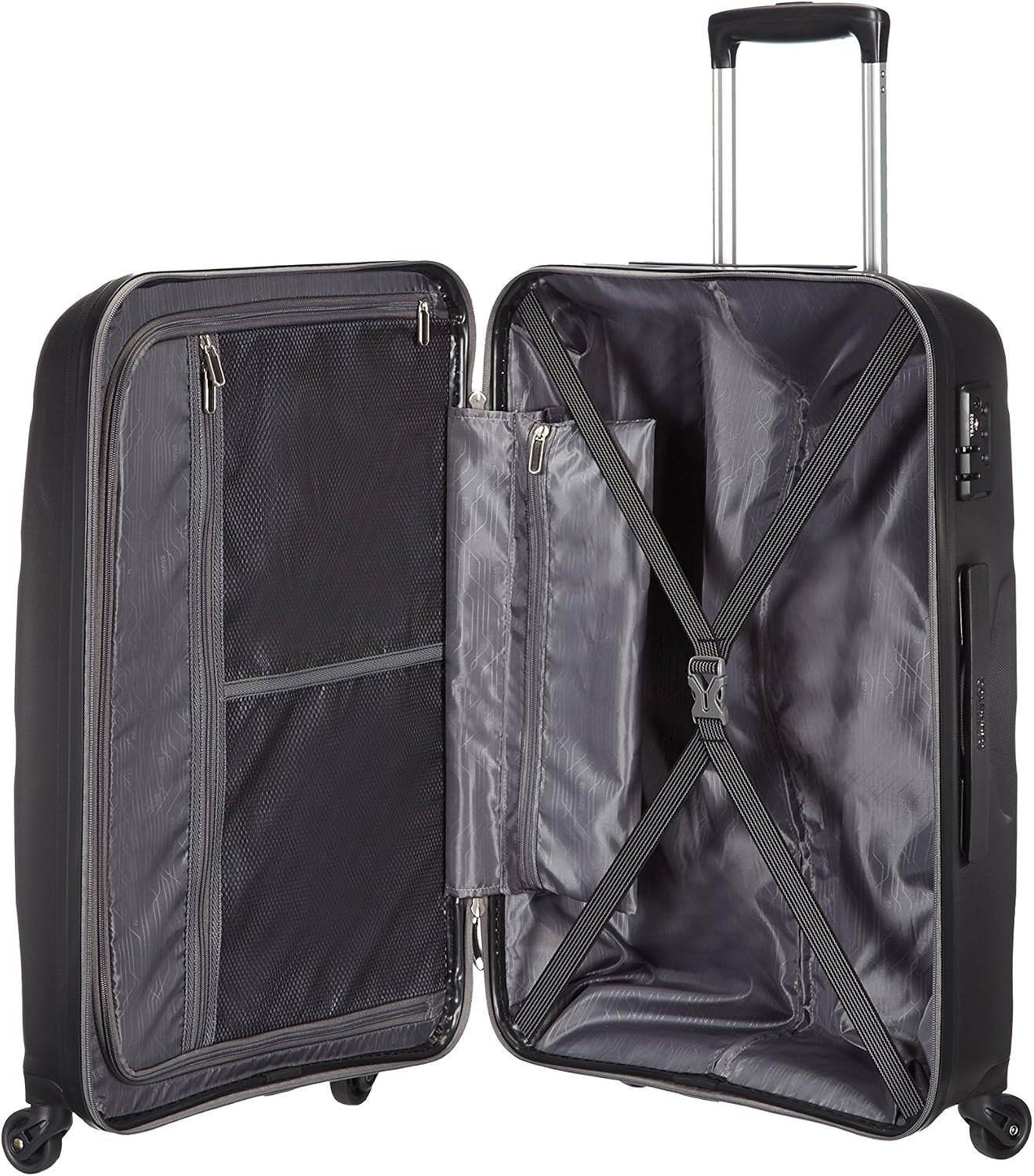 Detalle de American Tourister BON AIR Spinner L 75 cm – Valigia nera 91 L in polipropilene, sicurezza TSA