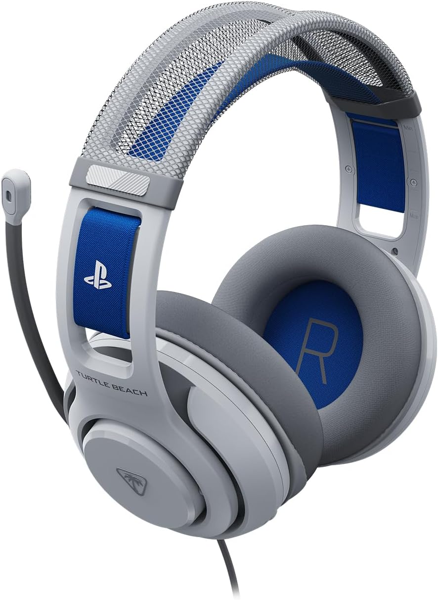 Detalle de Turtle Beach Atlas 200 cuffie da gioco bianche cablate per PlayStation con driver Nanoclear da 50 mm e microfono flip-to-mute