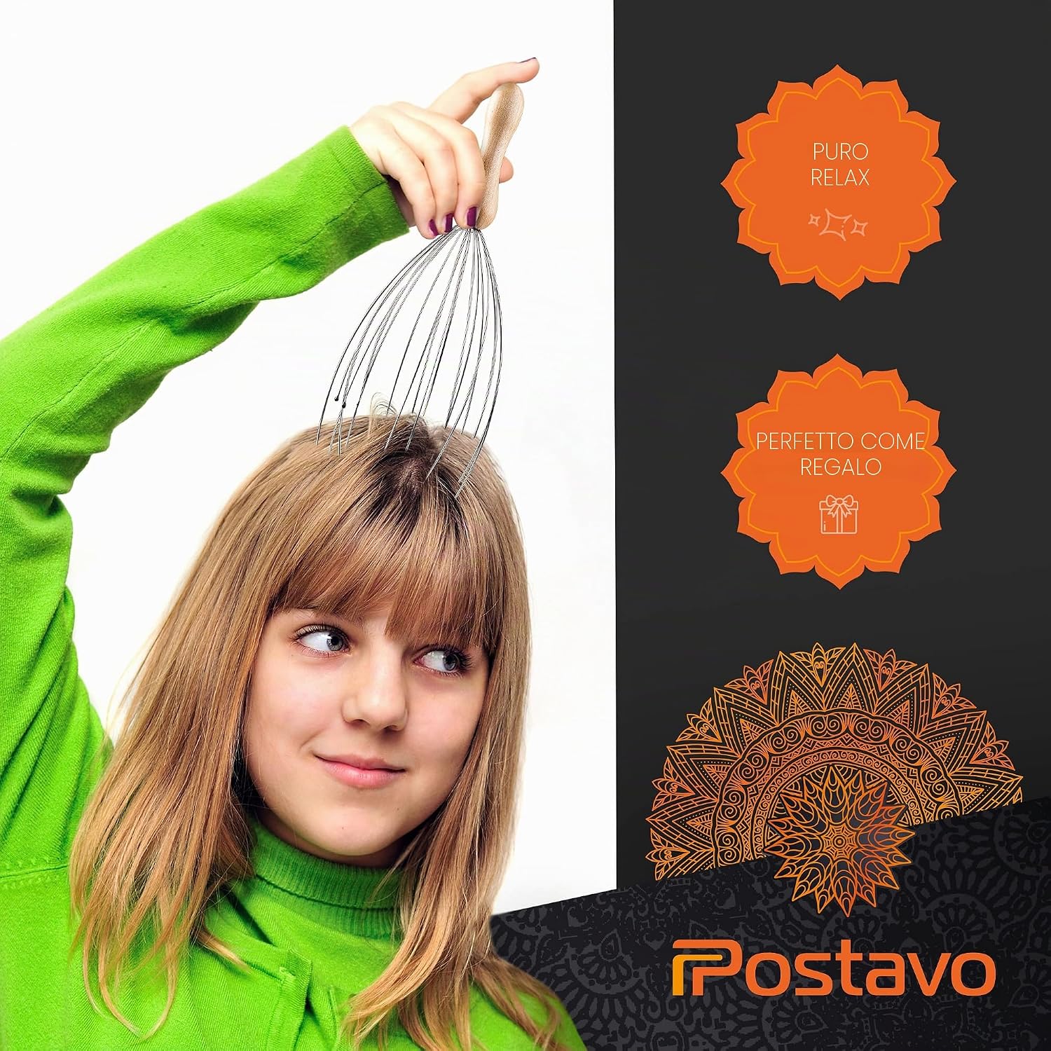 Thumbnail 5 de Postavo [ORIGINA] Massaggiatore per la testa a ragno – massaggiatore per la testa con 20 dita, relax profondo e stimolazione della circolazione