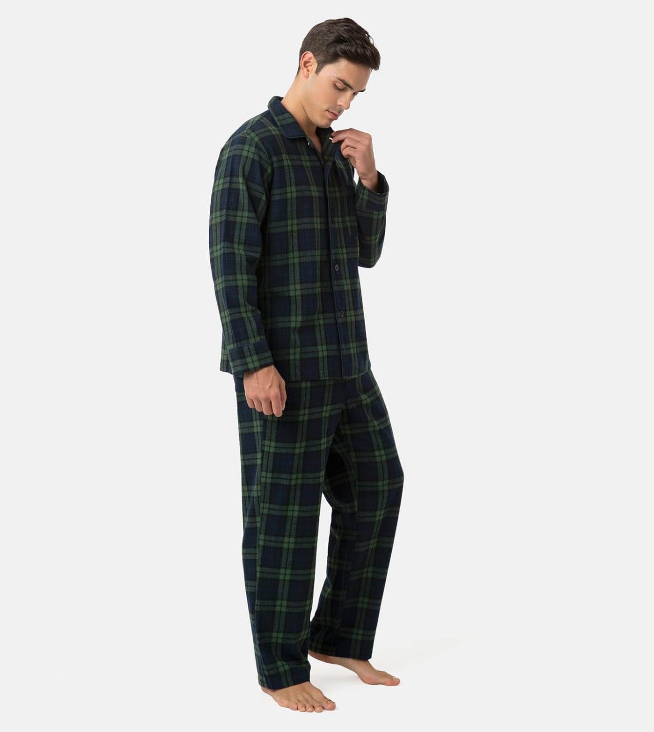 Thumbnail 1 de LAPASA Herren Schlafanzug lang – Kariertes Baumwoll-Pyjama-Set M79/M95