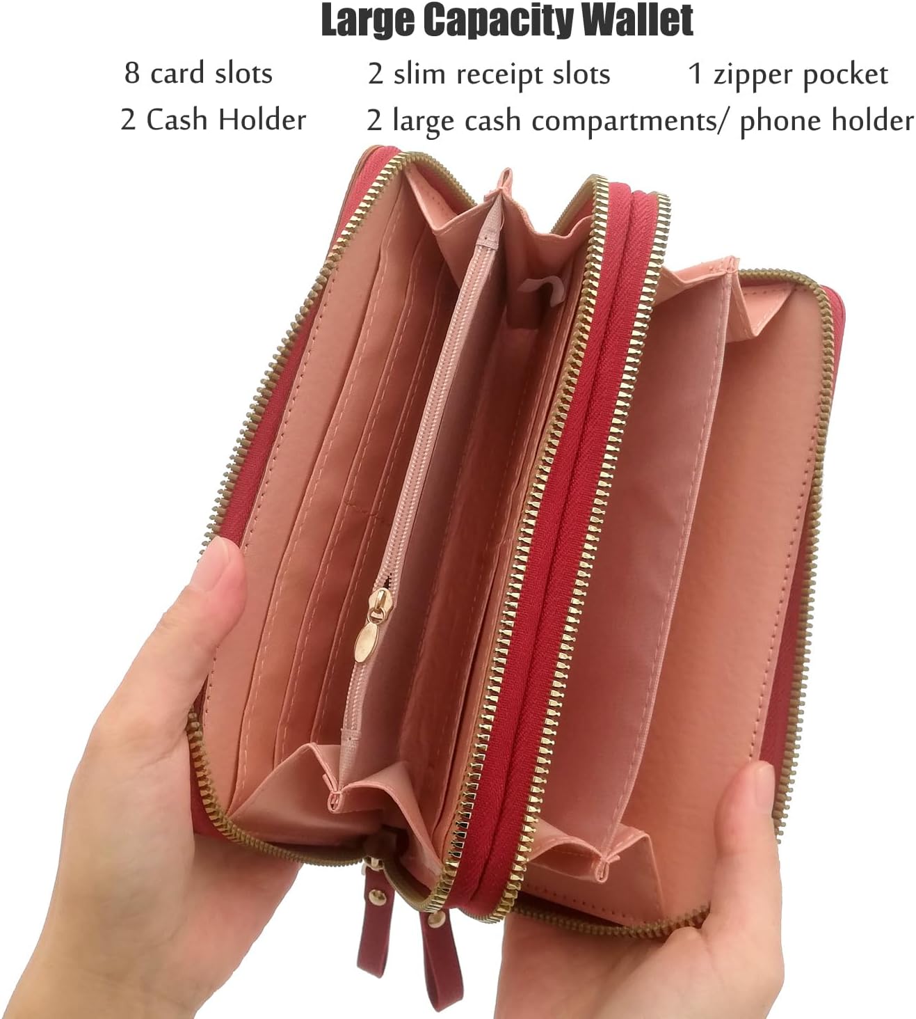 Thumbnail 1 de Gosyfeti women’s wallet with wristlet – large zip-around purse for cards, coins and phone