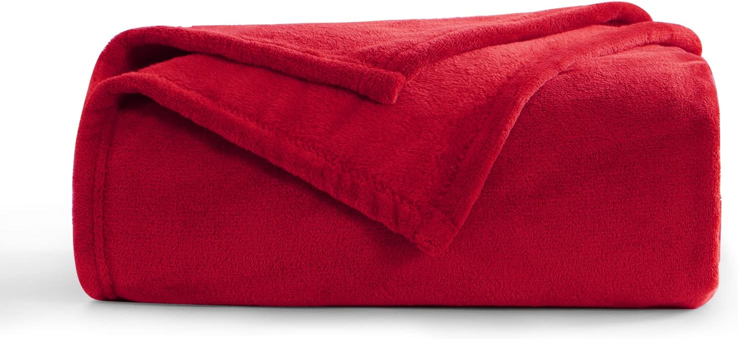 Detalle de Aisbo Fleece Blanket Red Throw 130x150cm