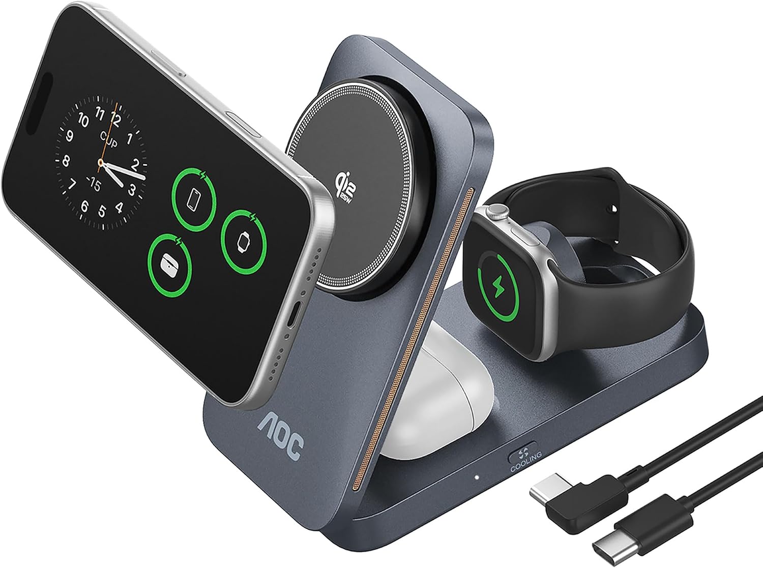 Detalle de AOC 3-in-1 Wireless Charging Station GW300
