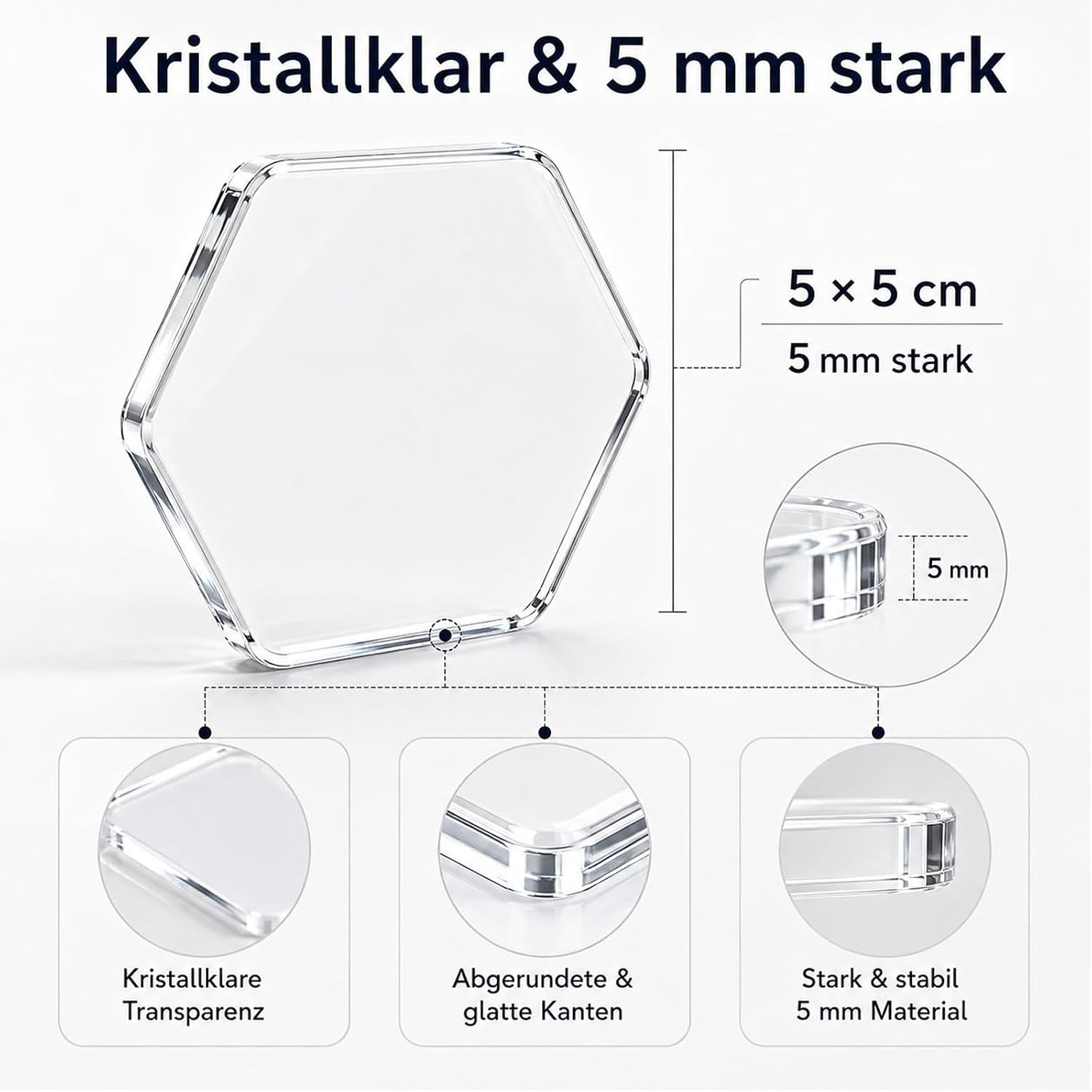 Detalle 2 de CALLYSONIC 1 – transparante acrylmagneten voor zelfmontage, 5 x 5 cm