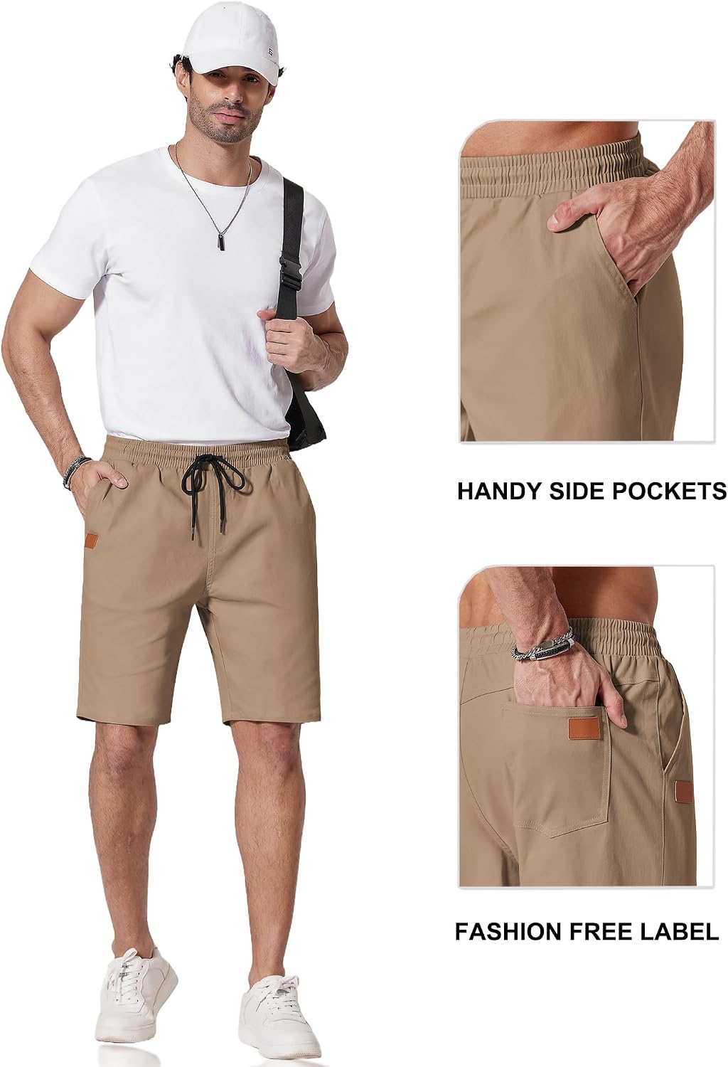 Detalle 2 de COOFANDY 9" Casual Chino Cotton Shorts for Men