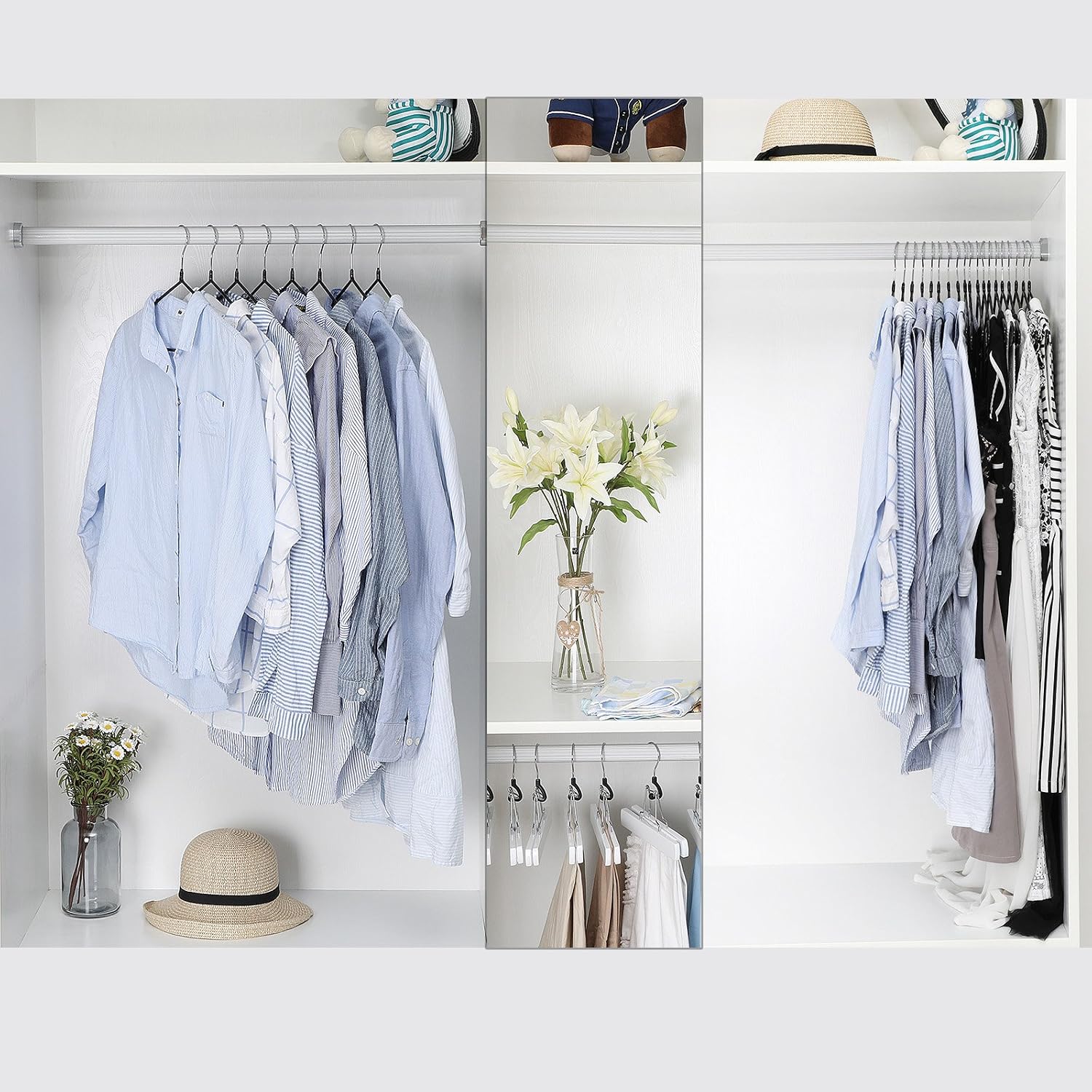 Detalle de SONGMICS CRI33B-20 Metal Clothes Hangers, 20-Pack, Non-Slip, Slim Design