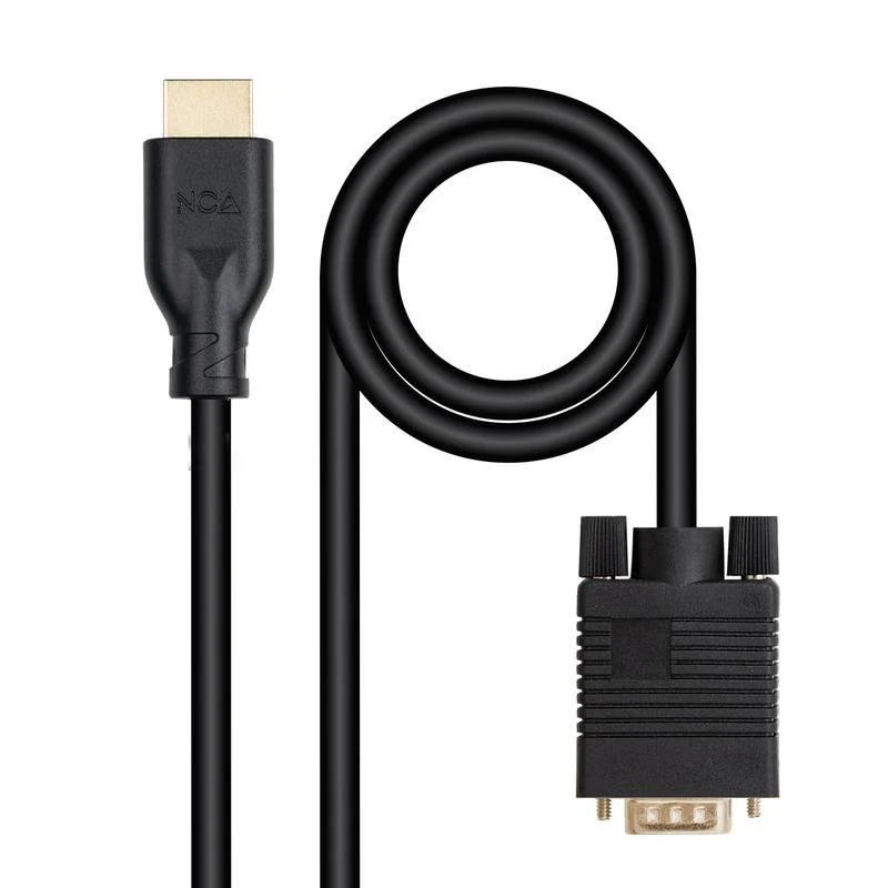 Detalle de Adaptador Nanocable 10.15.4602: VGA macho a HDMI macho, 1,8 m, negro