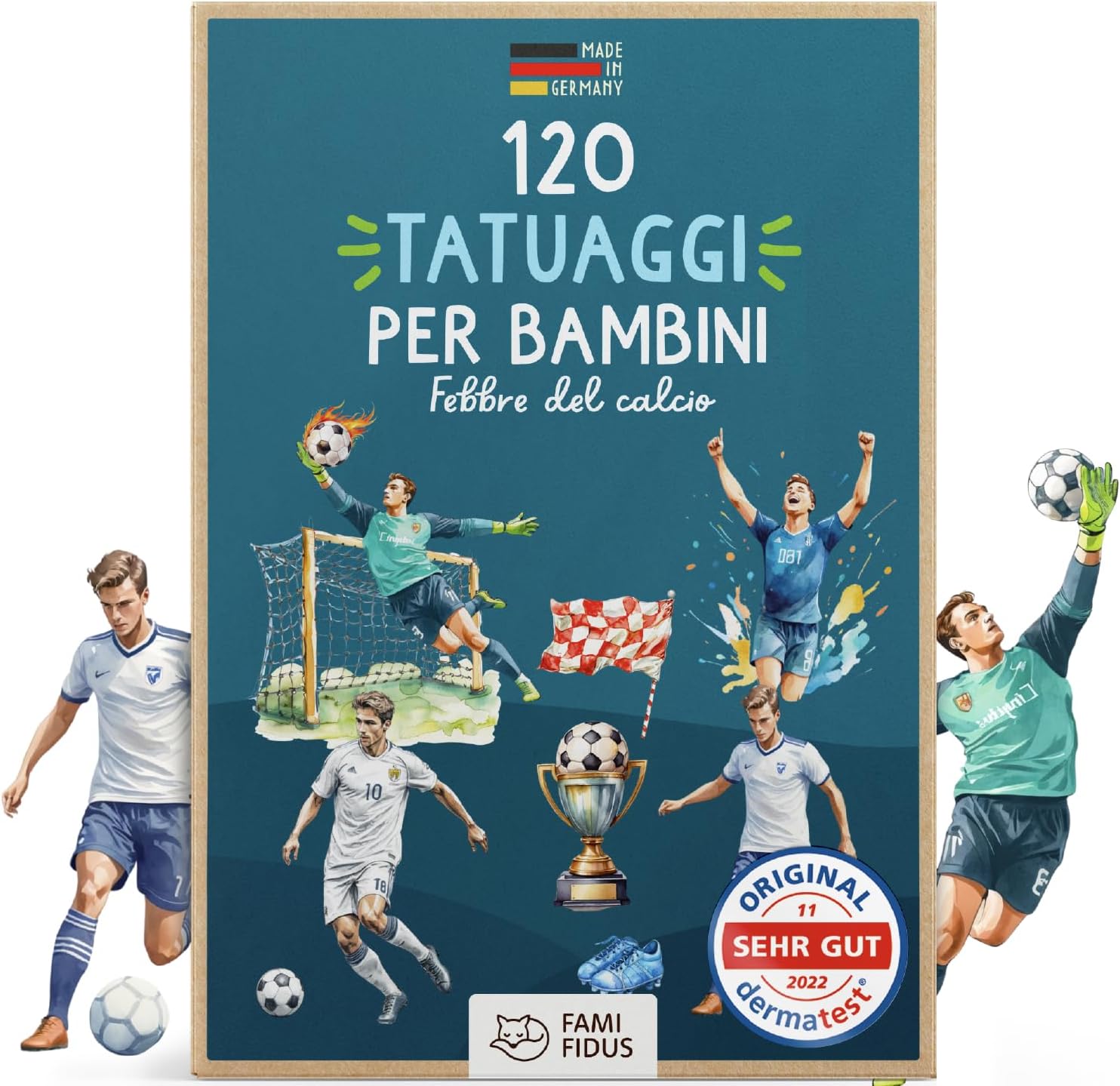 Famifidus 120 tatuaggi temporanei per bambini, set skin-friendly per feste e compleanni
