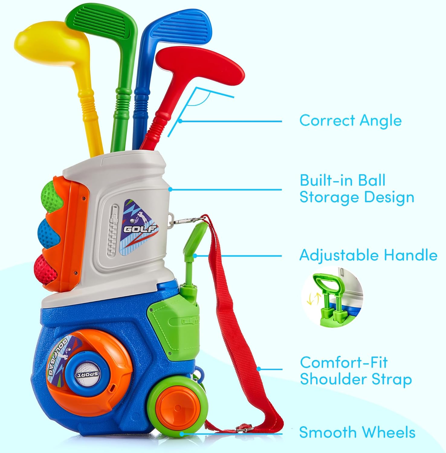 Thumbnail 2 de PJG Toddler Golf Set 4 Clubs 10 Balls