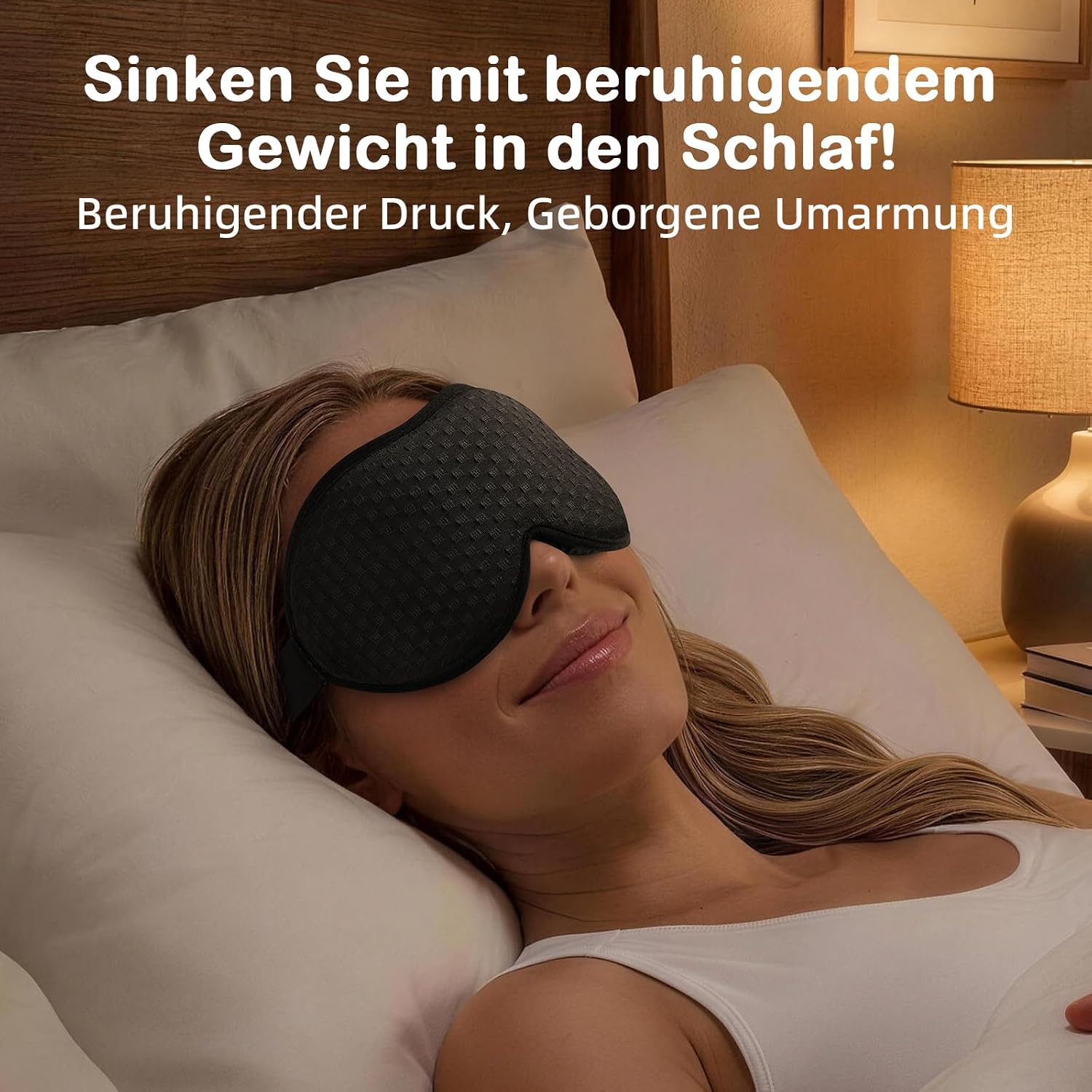 Thumbnail 1 de INNELO Gewichtete Schlafmaske 130 g – 3D Augenmaske mit 99% Verdunkelung, Memory-Schaum, atmungsaktiv, 50–64 cm