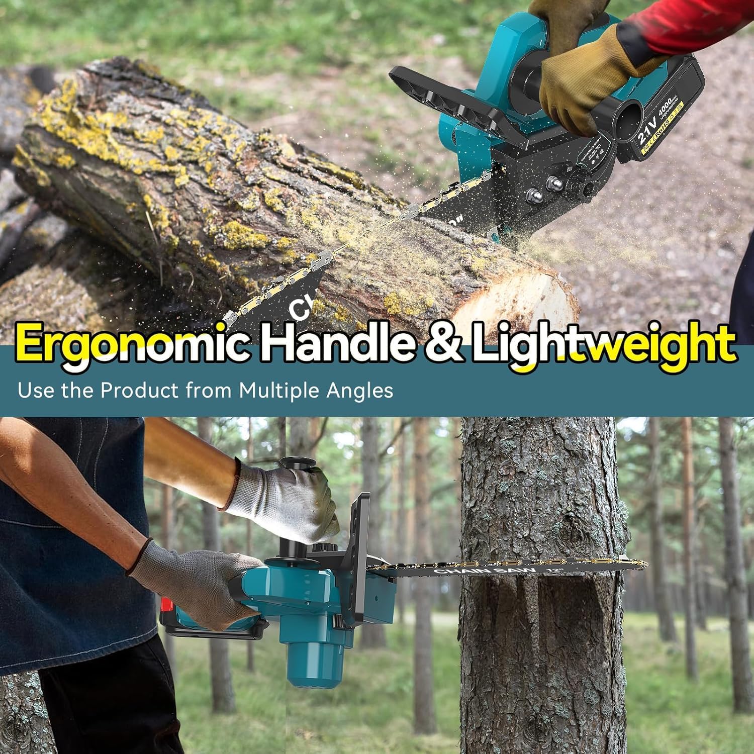 Thumbnail 4 de Mini Chainsaw 12 Inch cordless, 4.0 Ah battery chainsaw 🌲