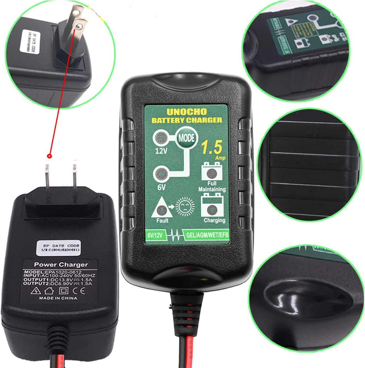 Thumbnail 4 de Smart 6V 12V 1.5A Trickle Battery Charger