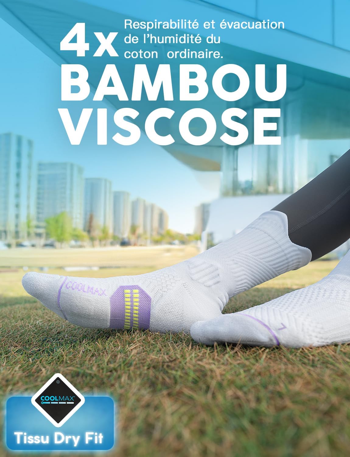 Thumbnail 2 de Calzini da Running Compression in Bamboo con Coolmax – Anti-Vesciche e Comfort Traspirante