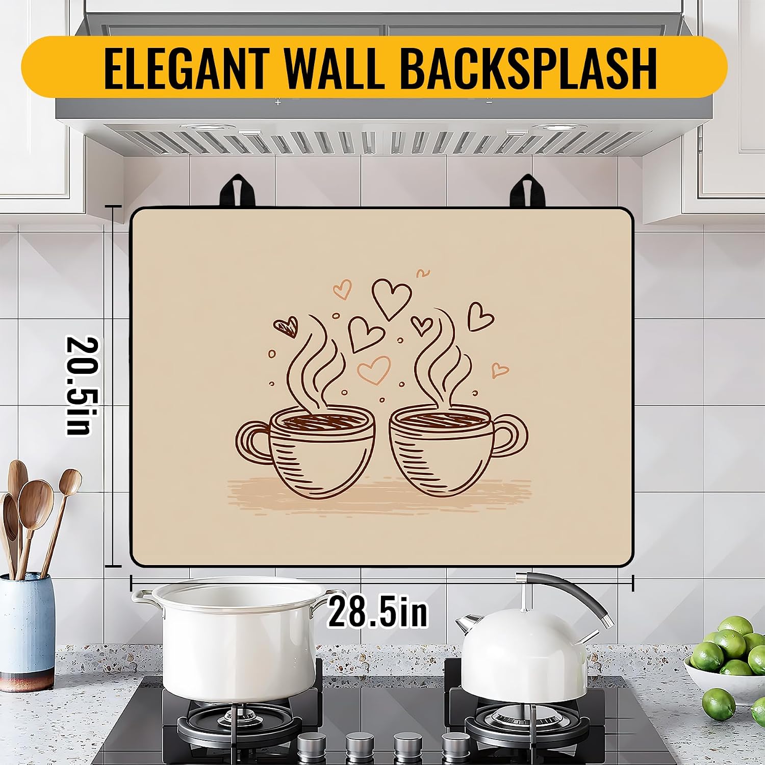 Detalle de NYZE ZTD006 Wood Coffee Stove Cover, 28 x 20-Inch Non-Slip Cooktop Mat