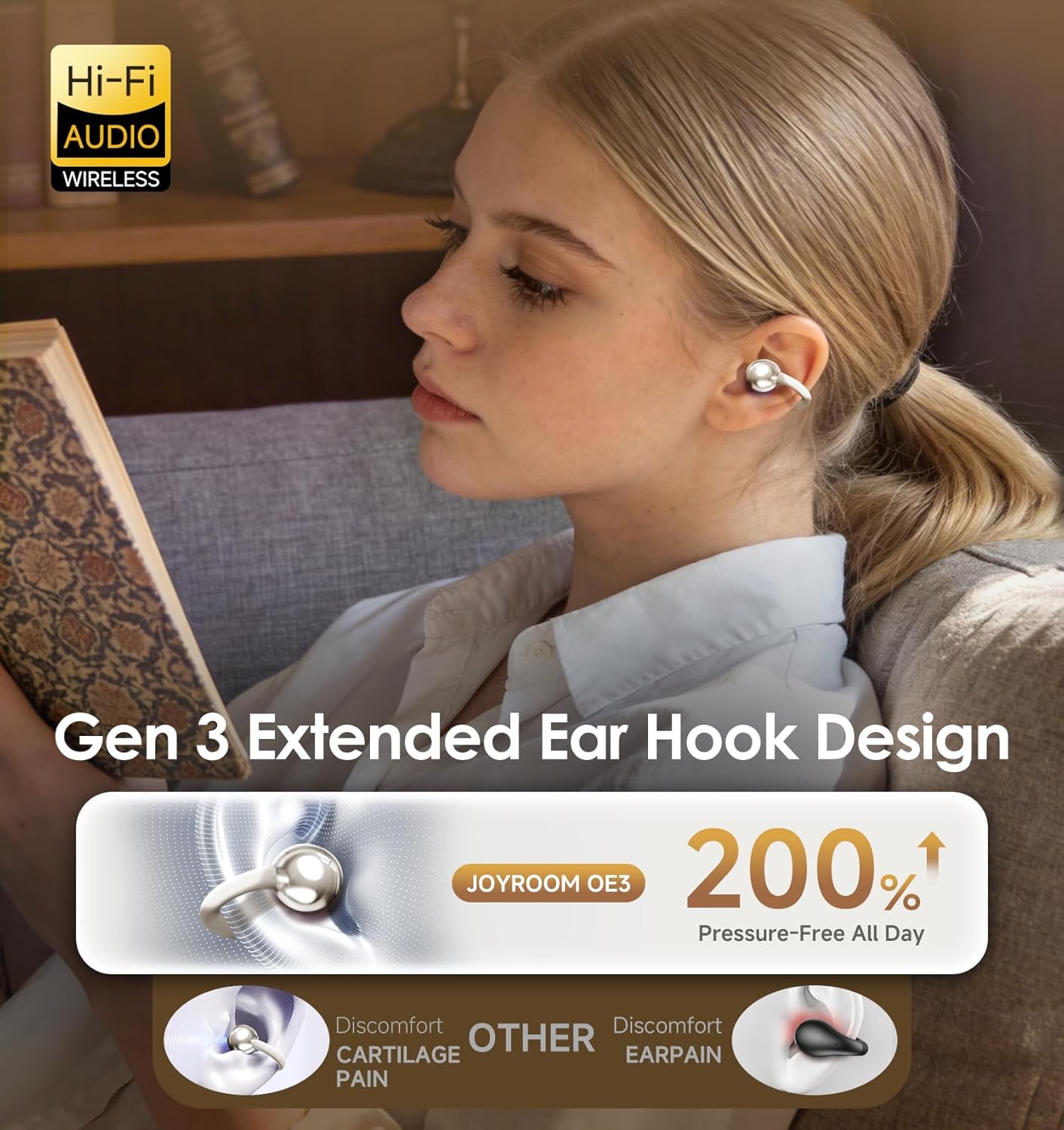 Detalle 2 de King Lucky Open-Ear Bluetooth 6.0 Clip 50 h